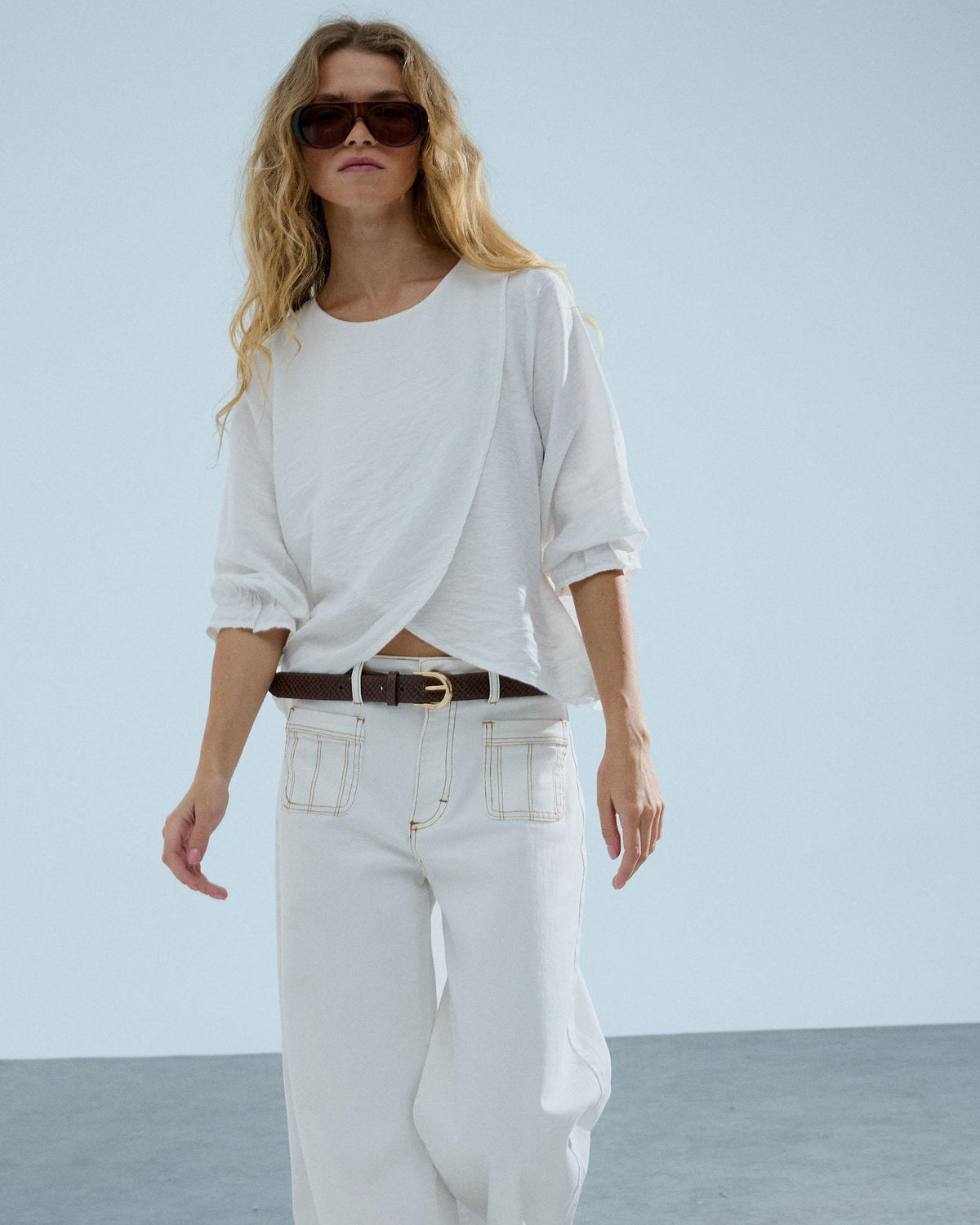Blusa Delantero Cruzado Blanca