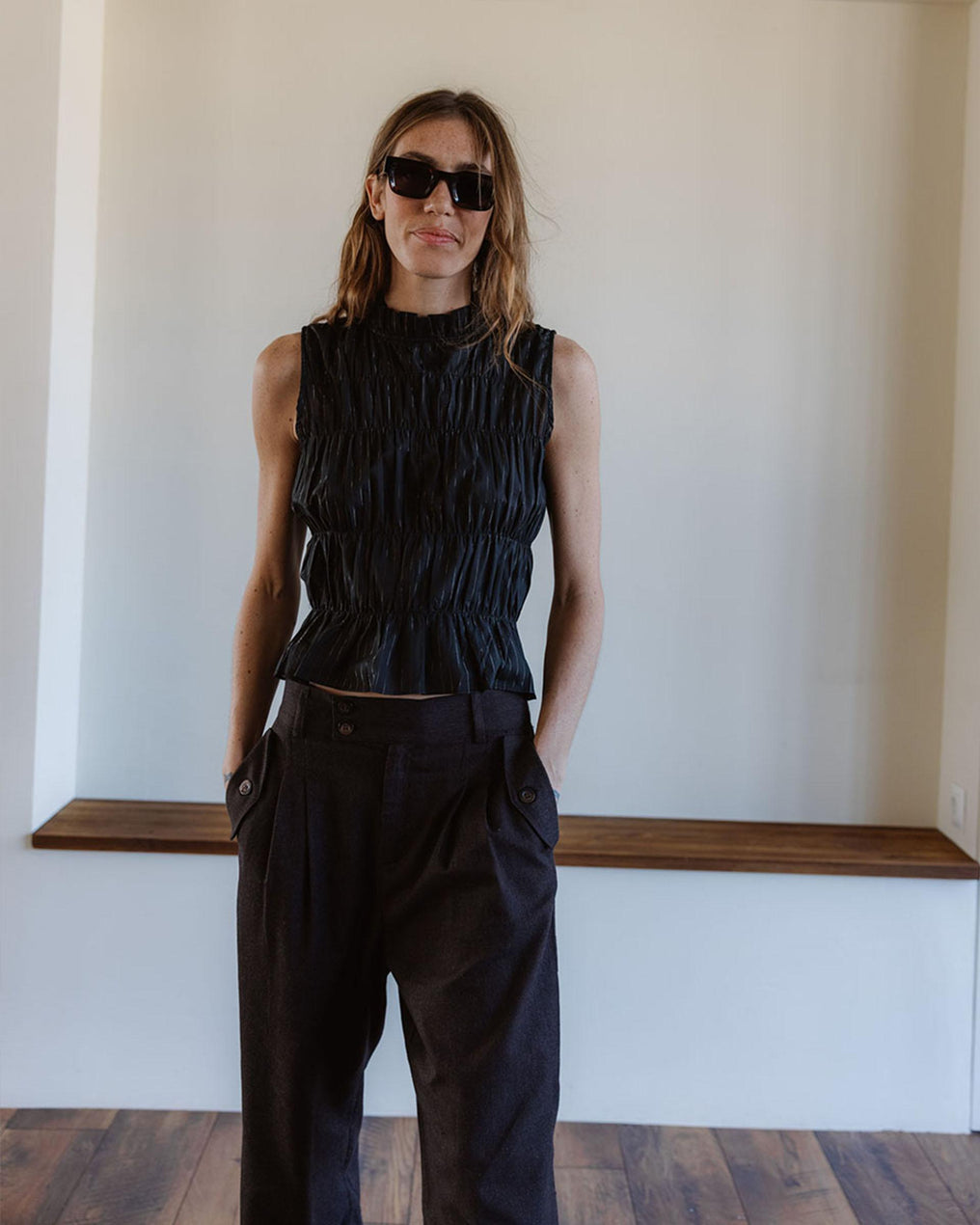 Top Gomas Lurex Negro