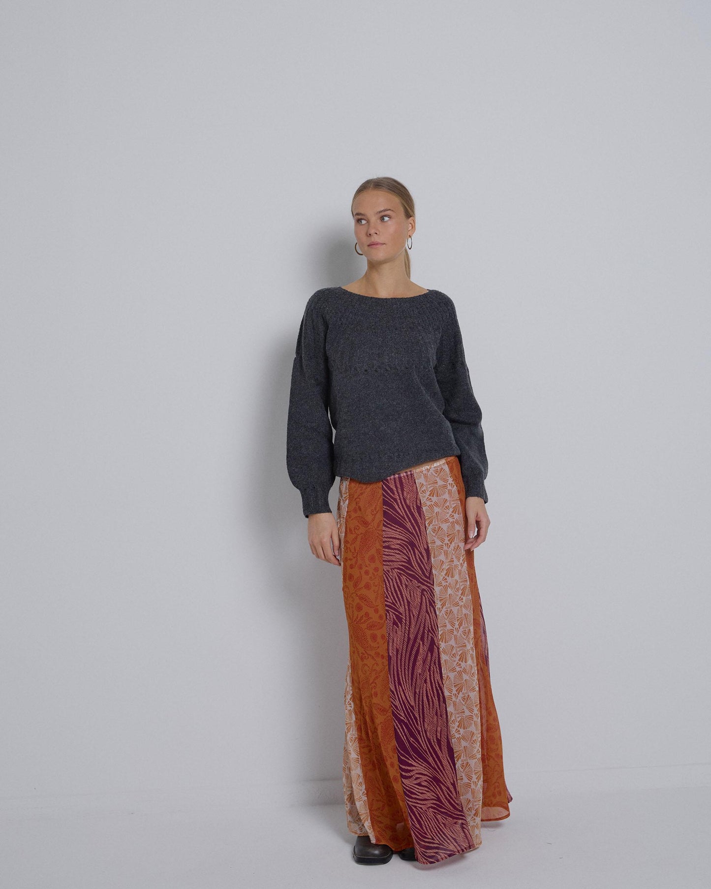 Orange Patchwork Skirt