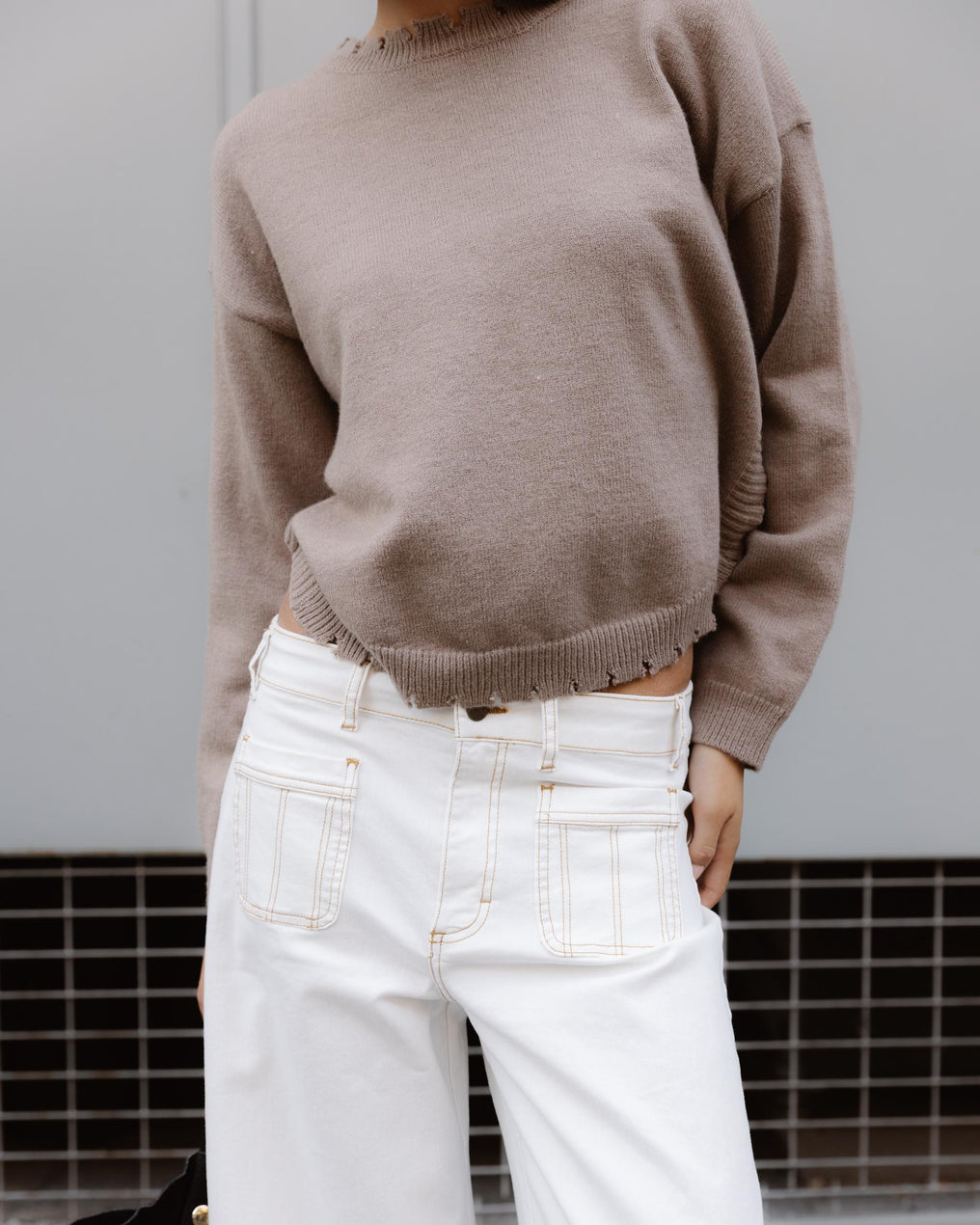 Jeans Bordado Sol Blanco