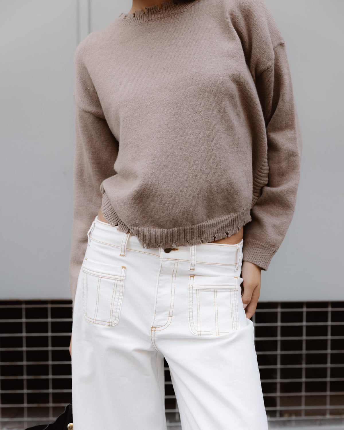 Jeans Bordado Sol Blanco