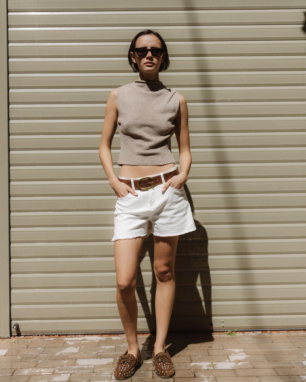 Top Punto Detalle Rib Beige