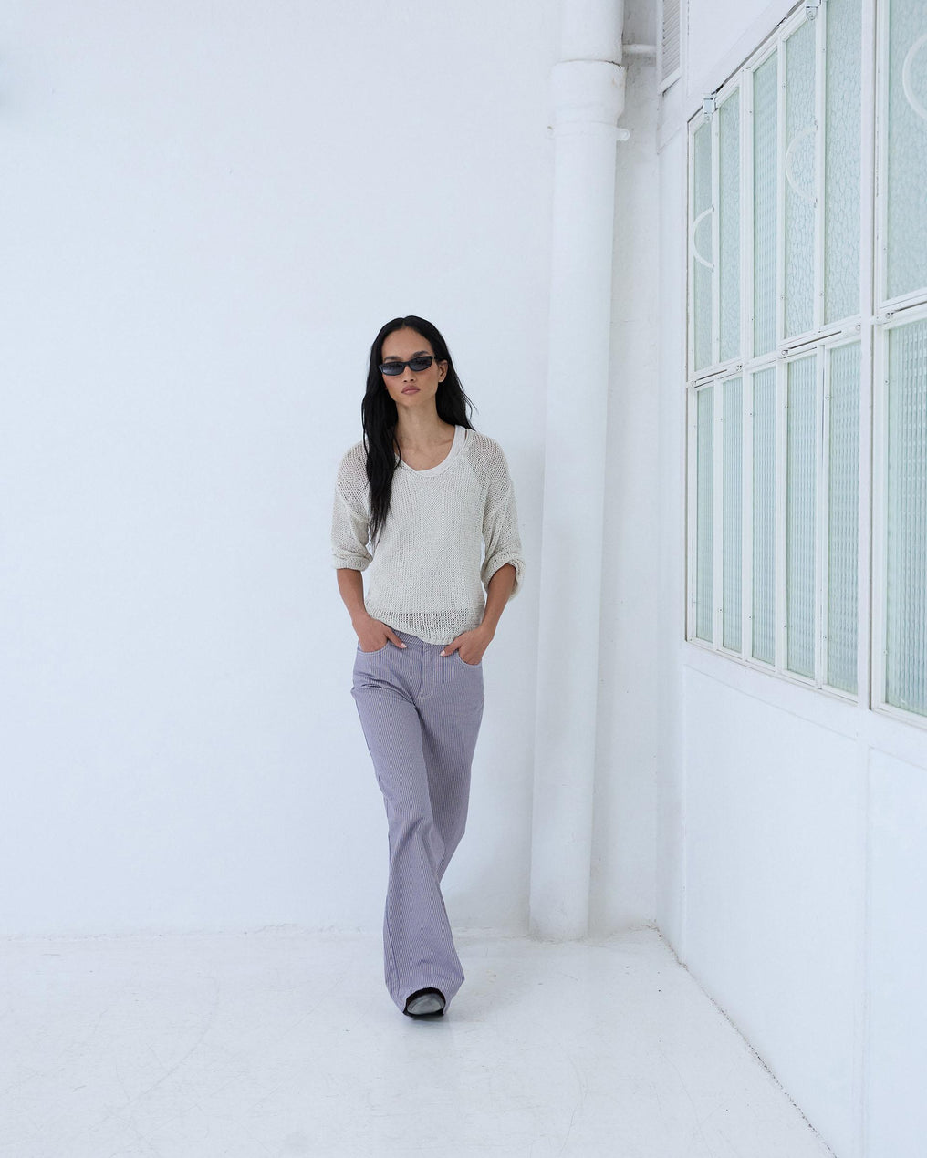 Jeans Rayas Azul