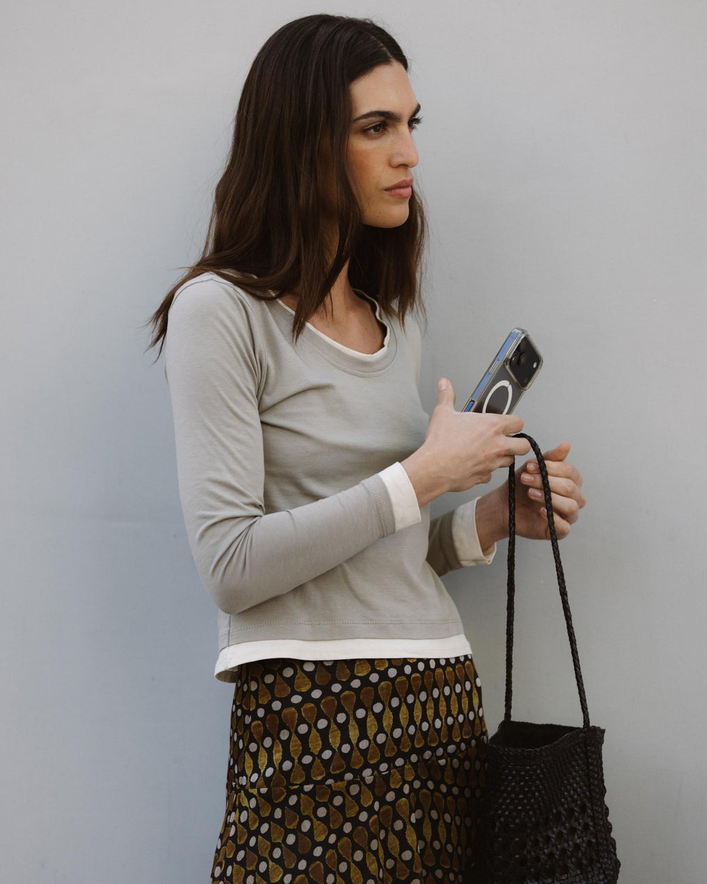 Camiseta Efecto Doble Taupe