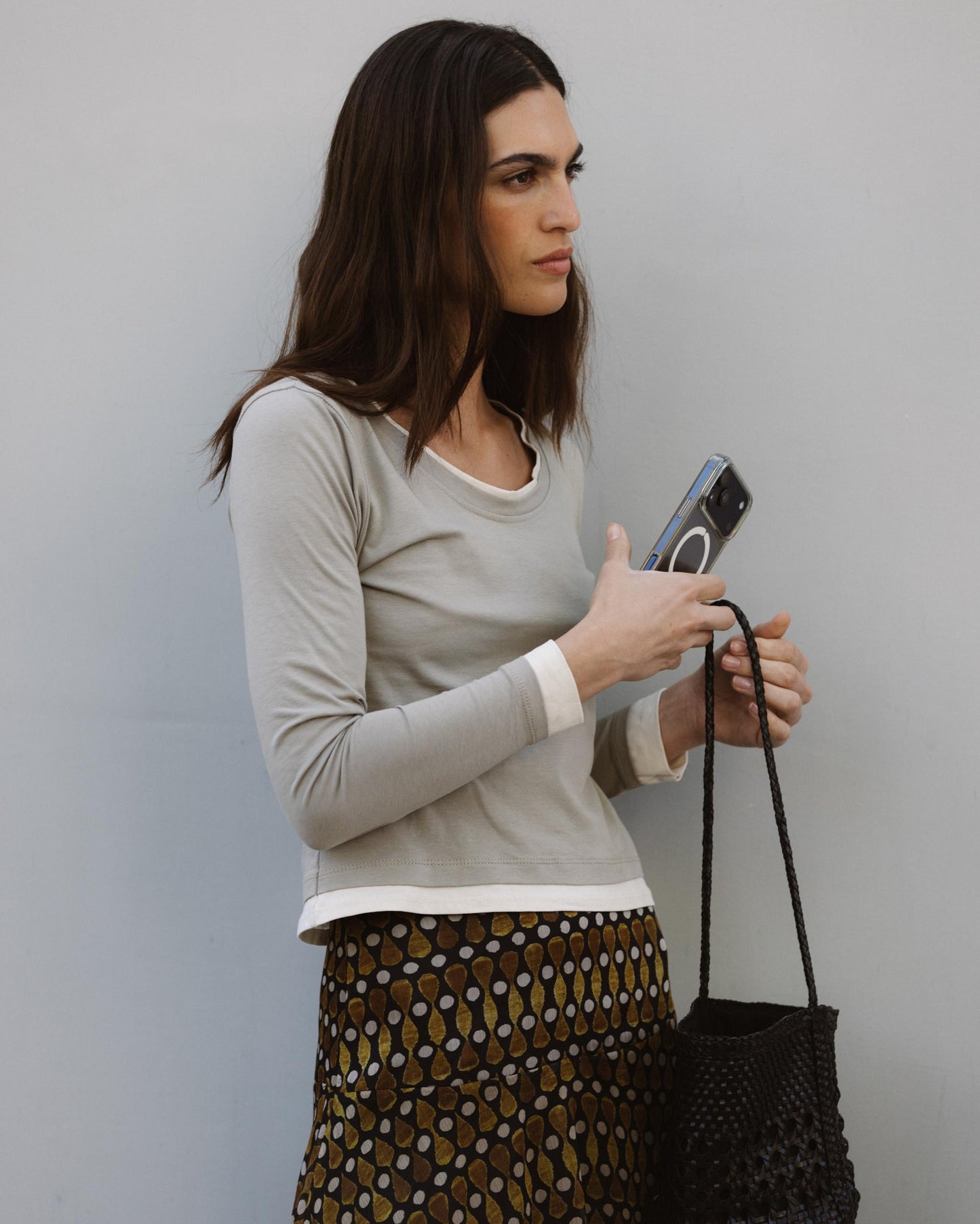 Camiseta Efecto Doble Taupe