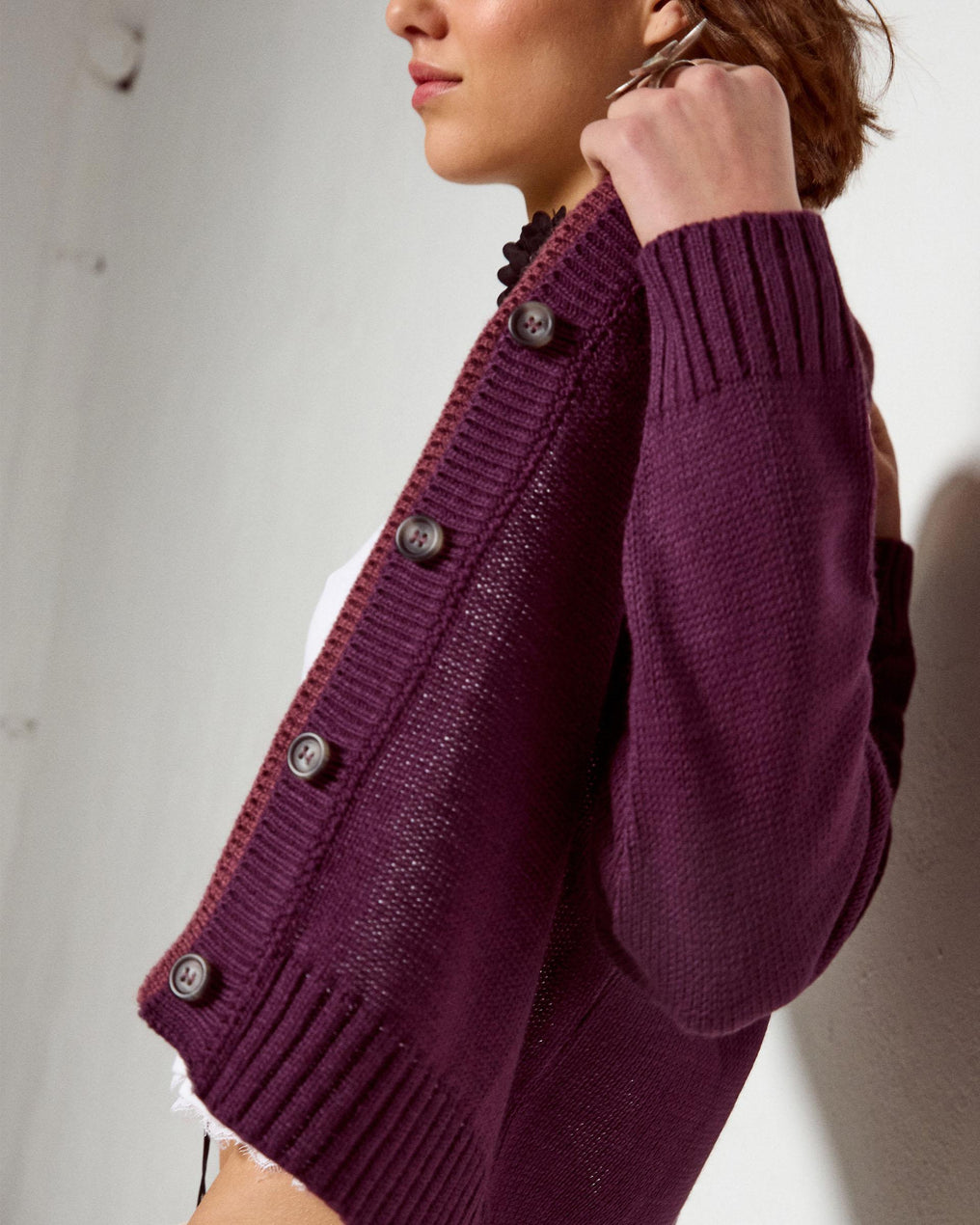 Chaqueta Contrastes Bicolor Morado