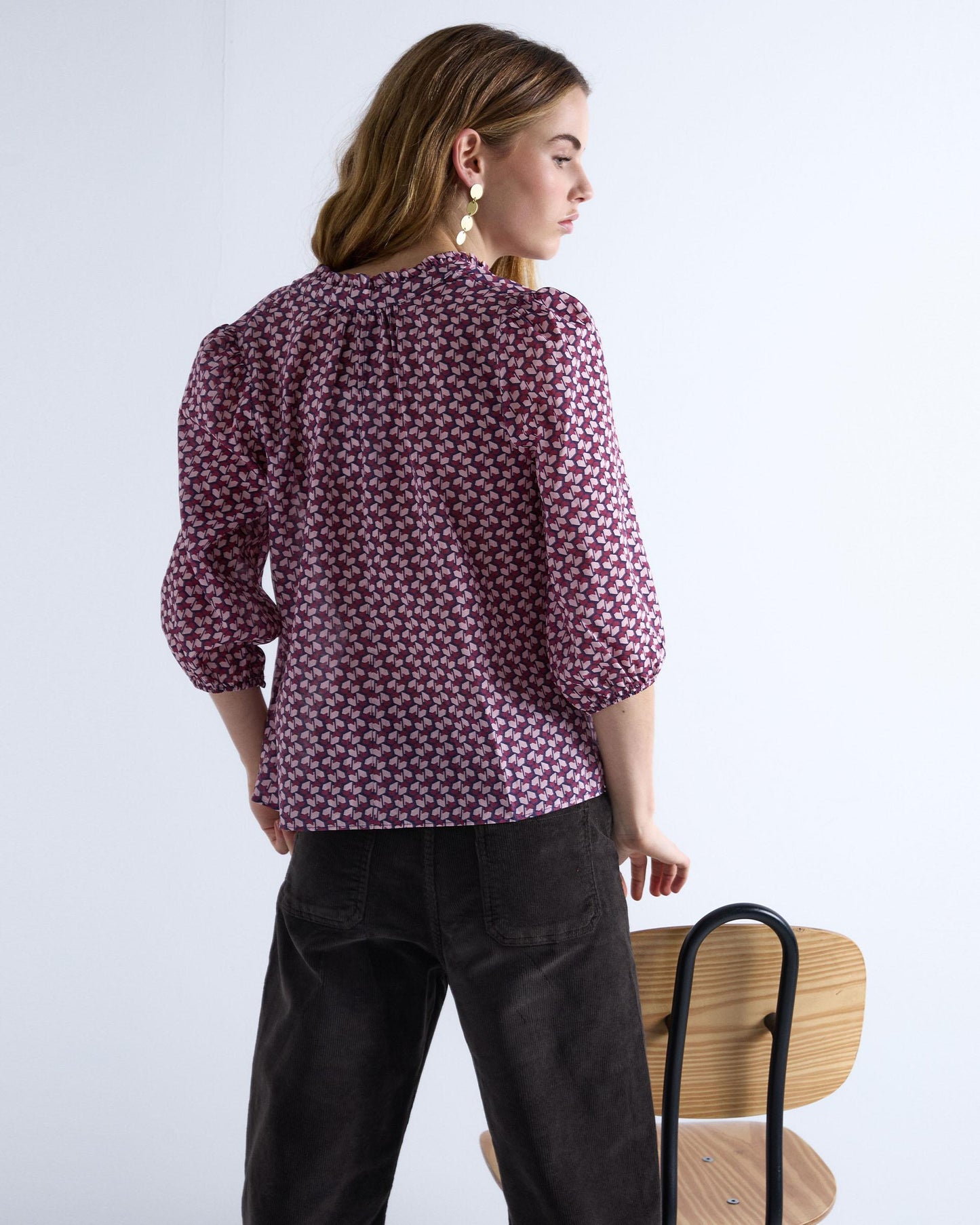 Blusa Estampado Geometrico Rosa