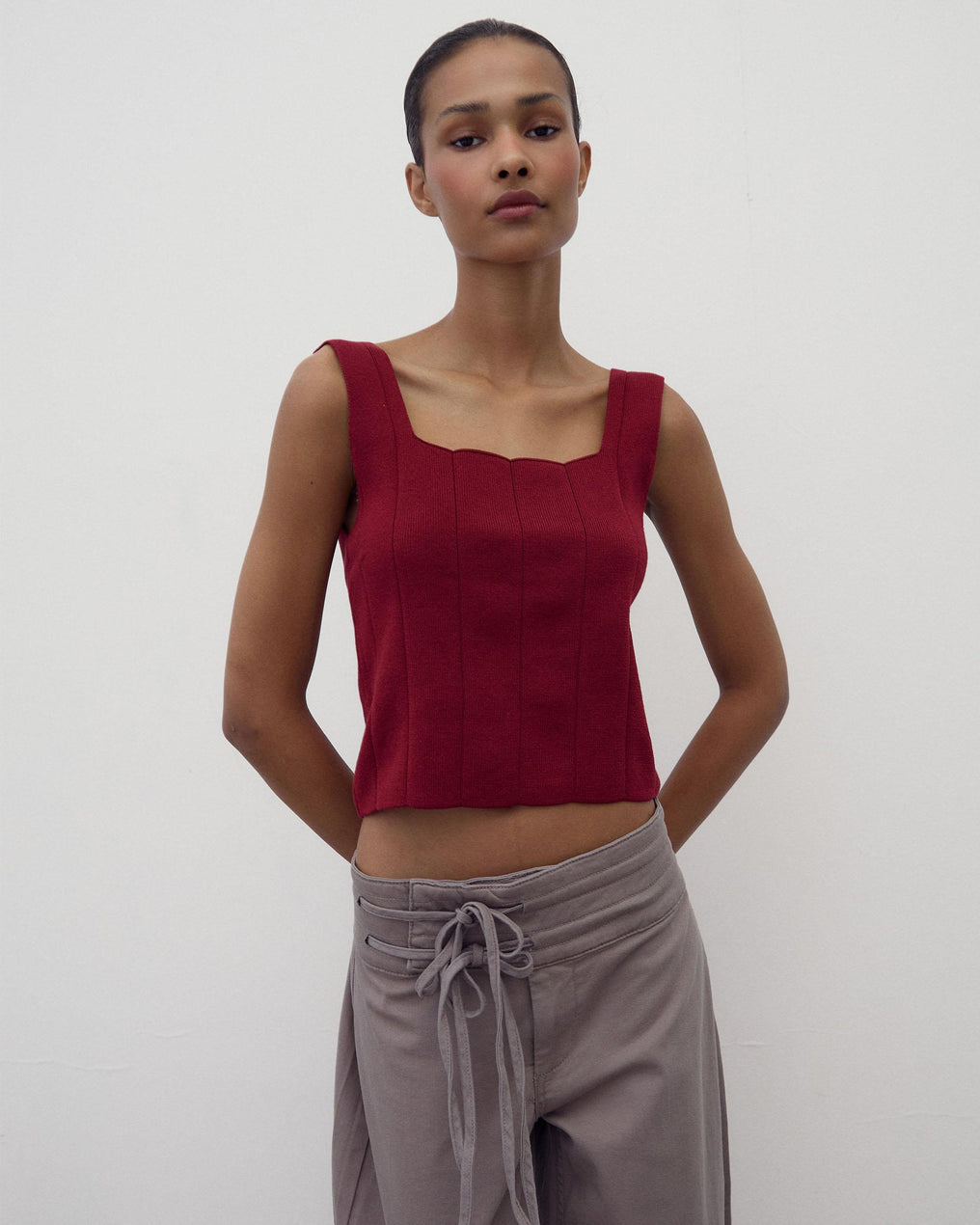 Top Corsetero Punto Granate