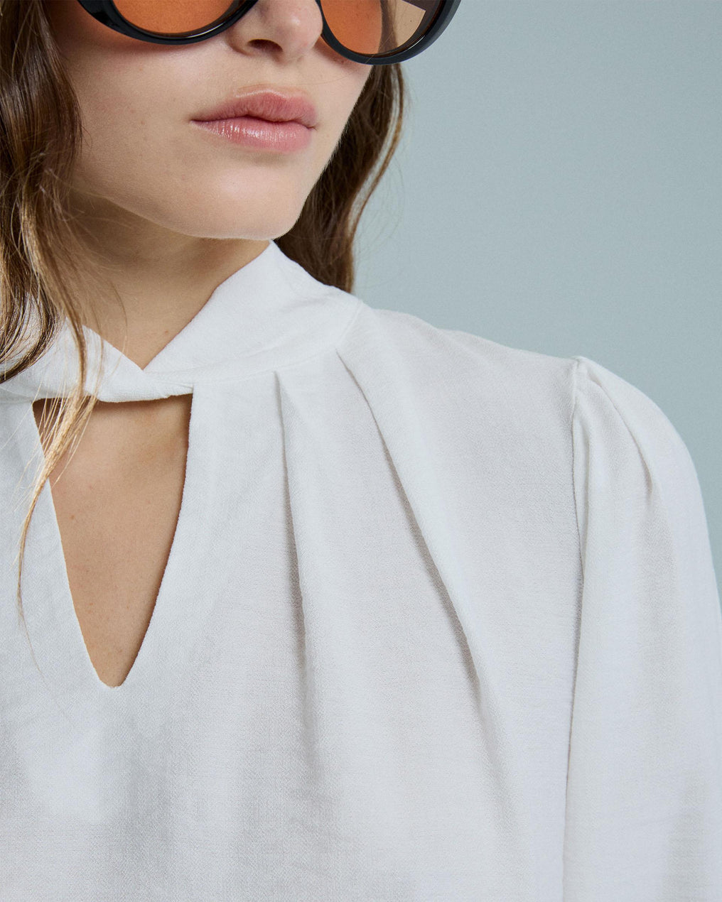Blusa Escote Cruzado Blanca