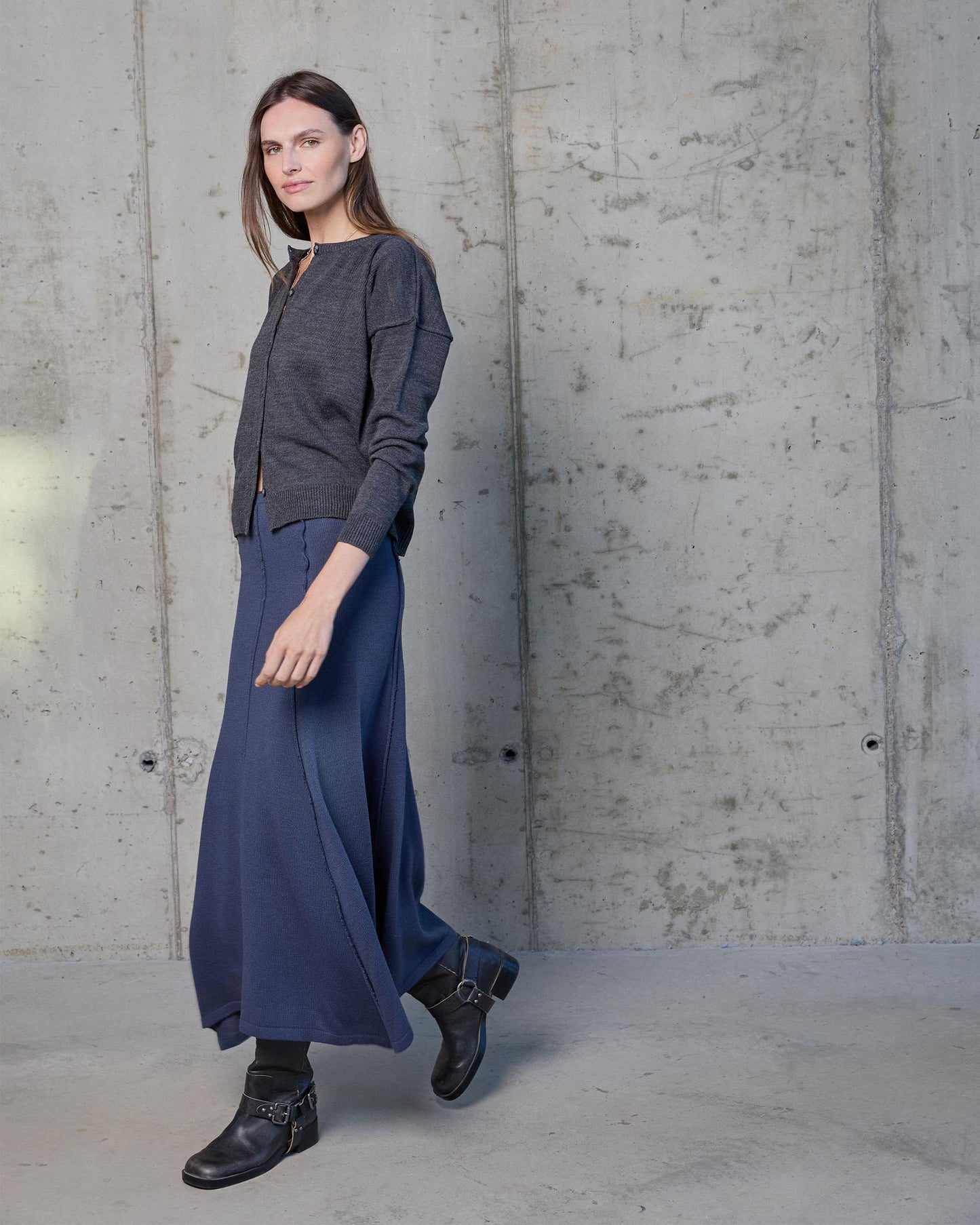 Casaco com costura no ombro antracite