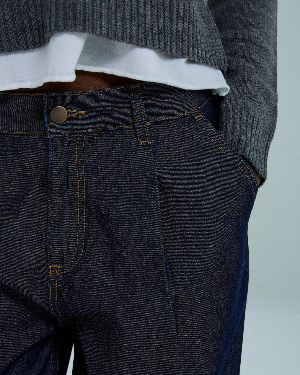 Jeans Pinzas Fluidos Azul Oscuro
