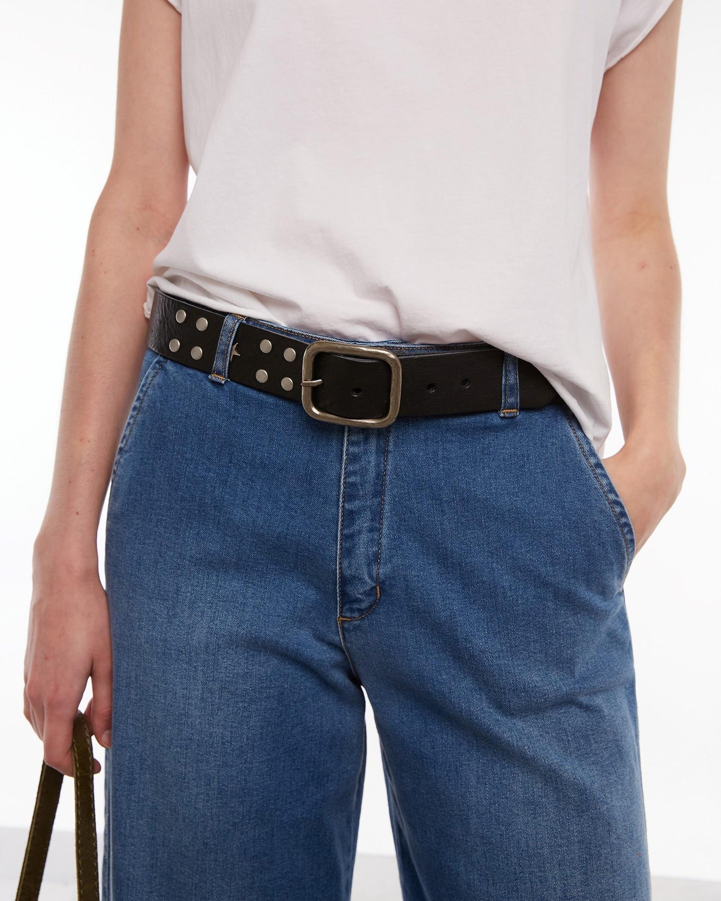 Cinturón Tachuelas Estrellas Negro