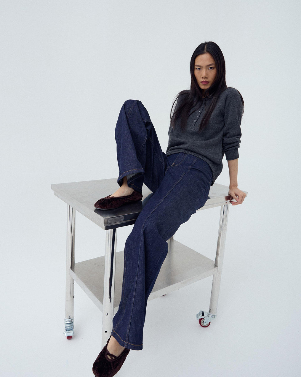 Sweater Botões Frontais Antracite