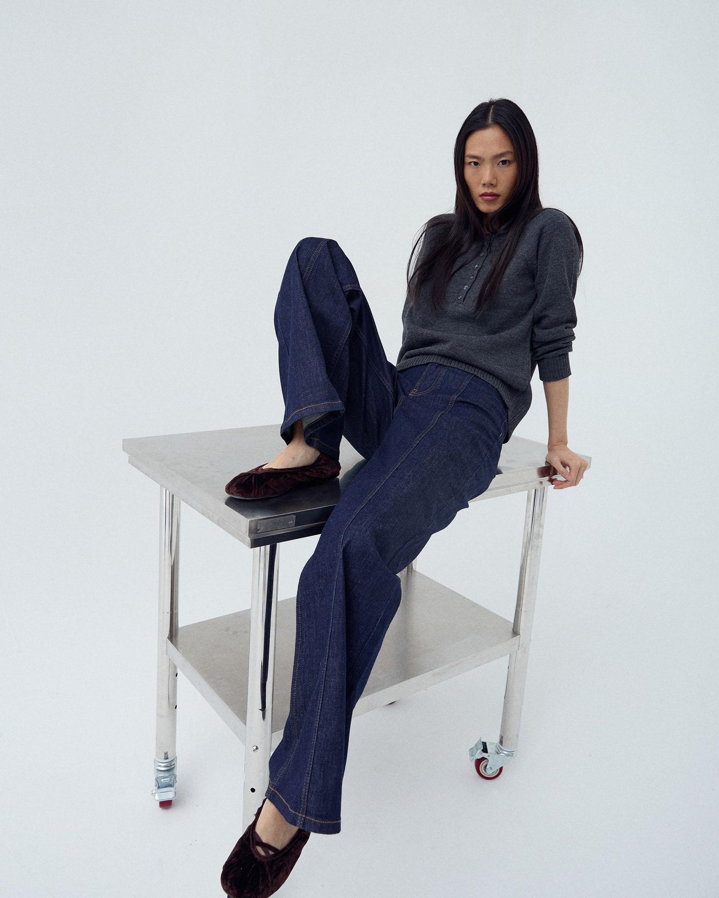 Sweater Botões Frontais Antracite