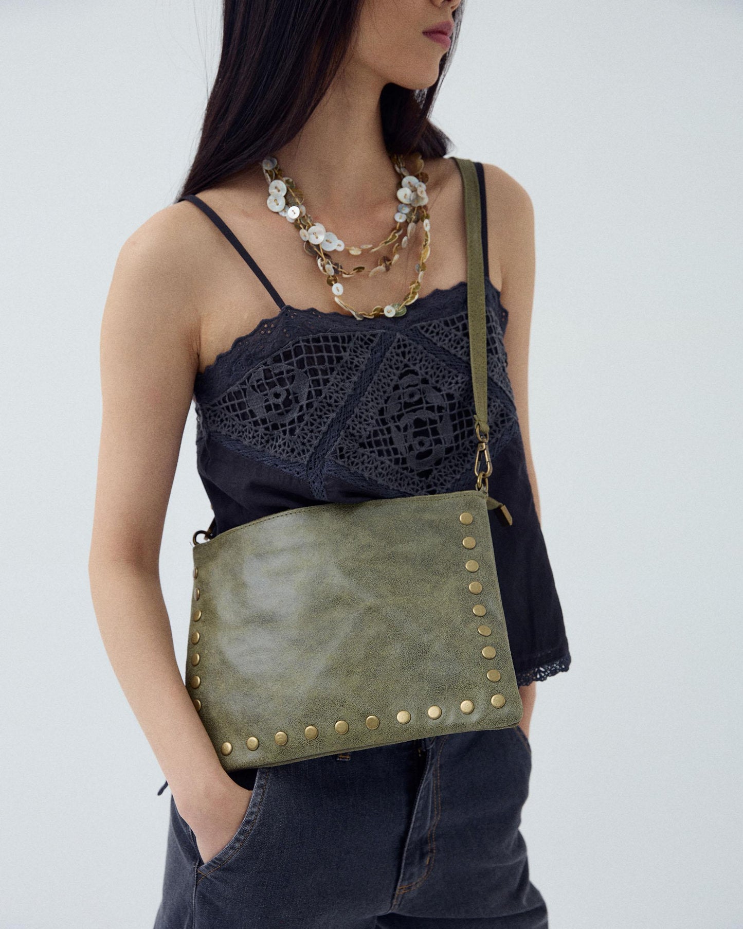 Bolso Mini Tachuelas Verde