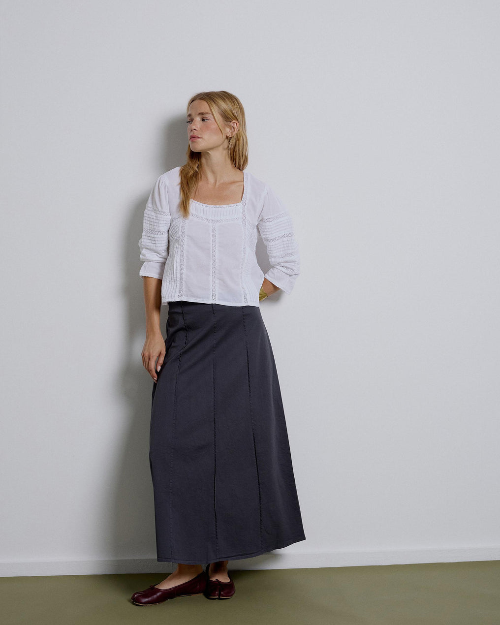 Falda Costuras Antracita