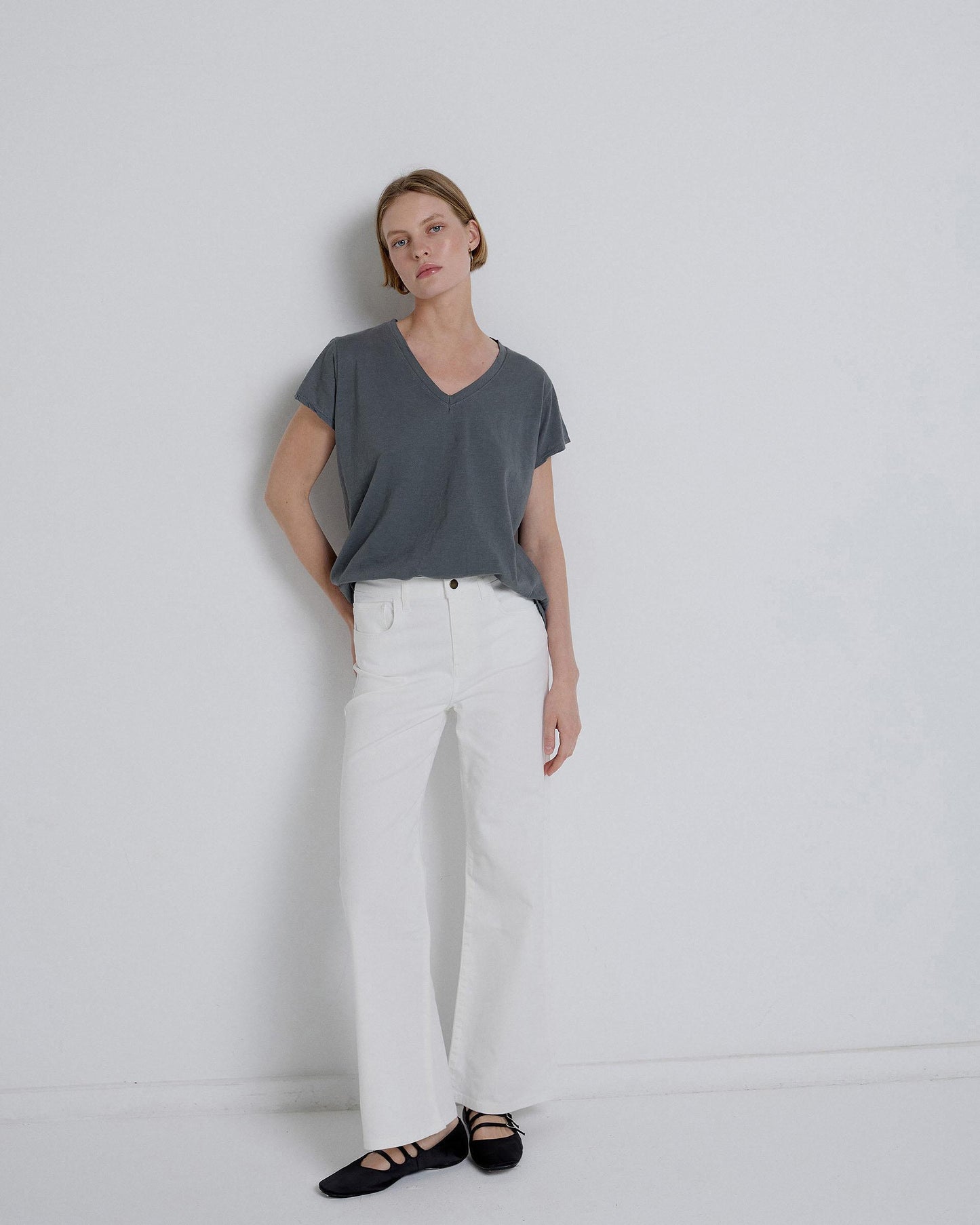 Camiseta Básica Manga Corta Gris