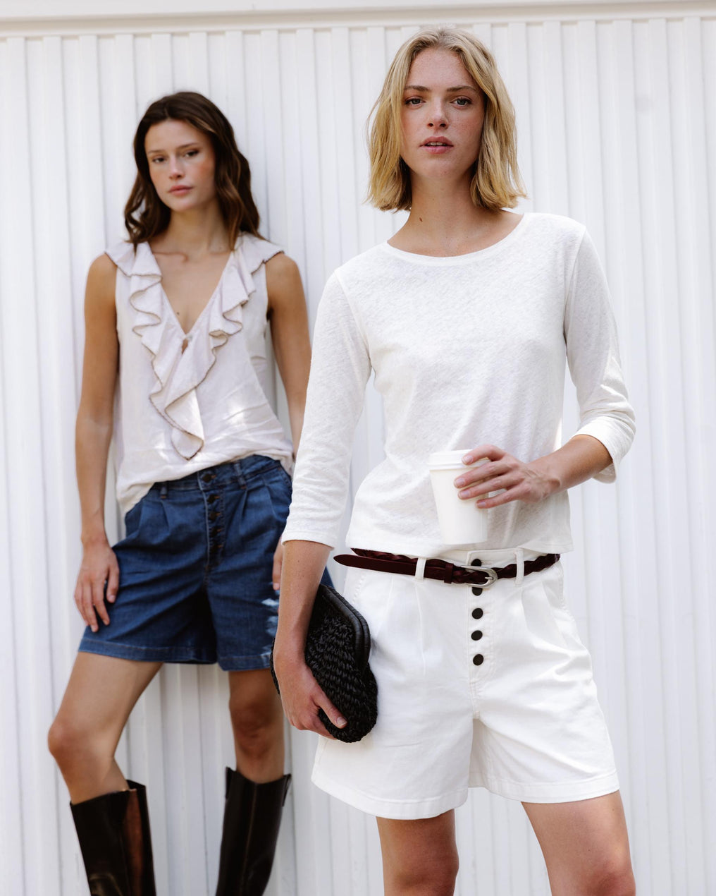 Camiseta Básica Manga Francesa Blanco