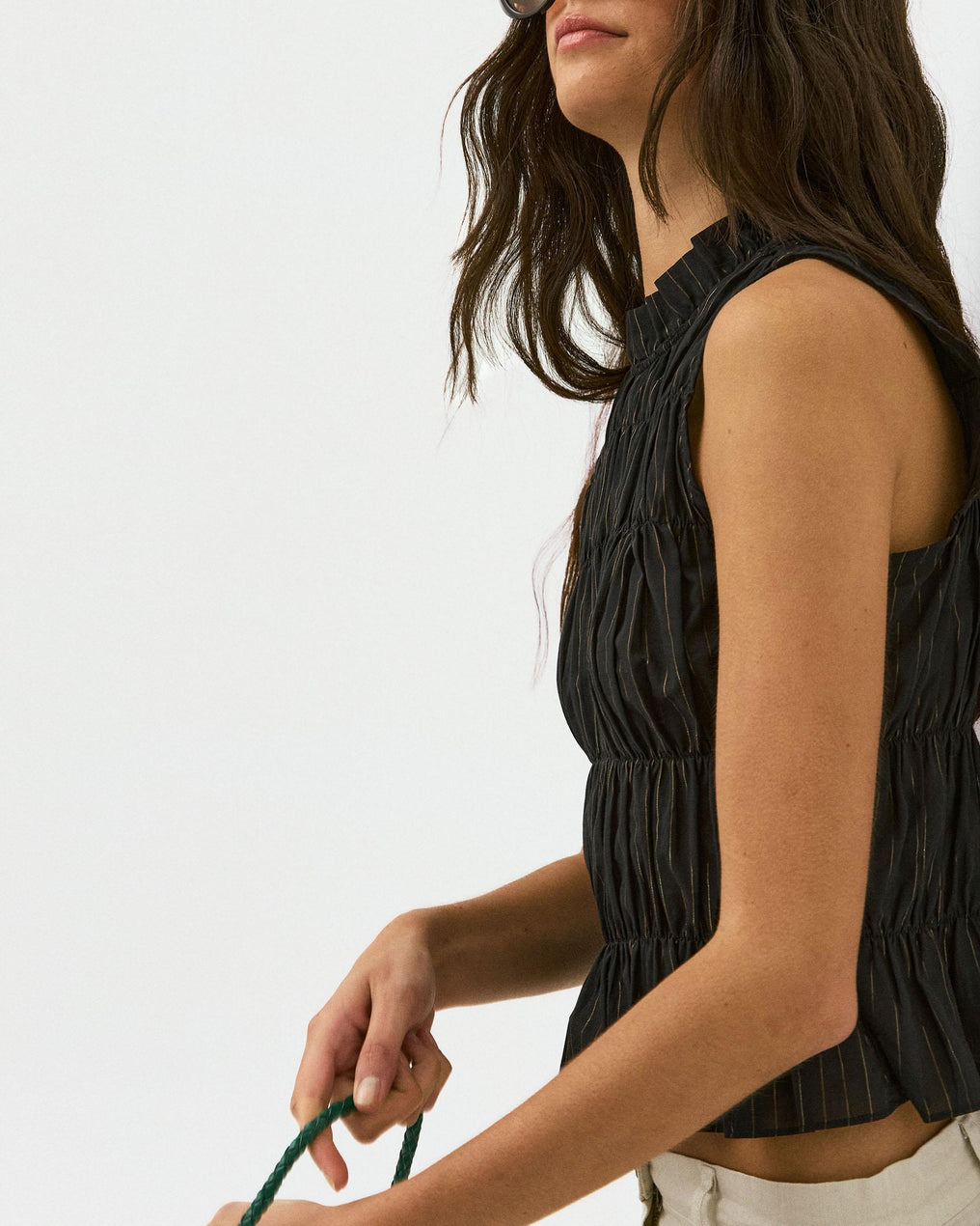 Top Elásticos Lurex Preto