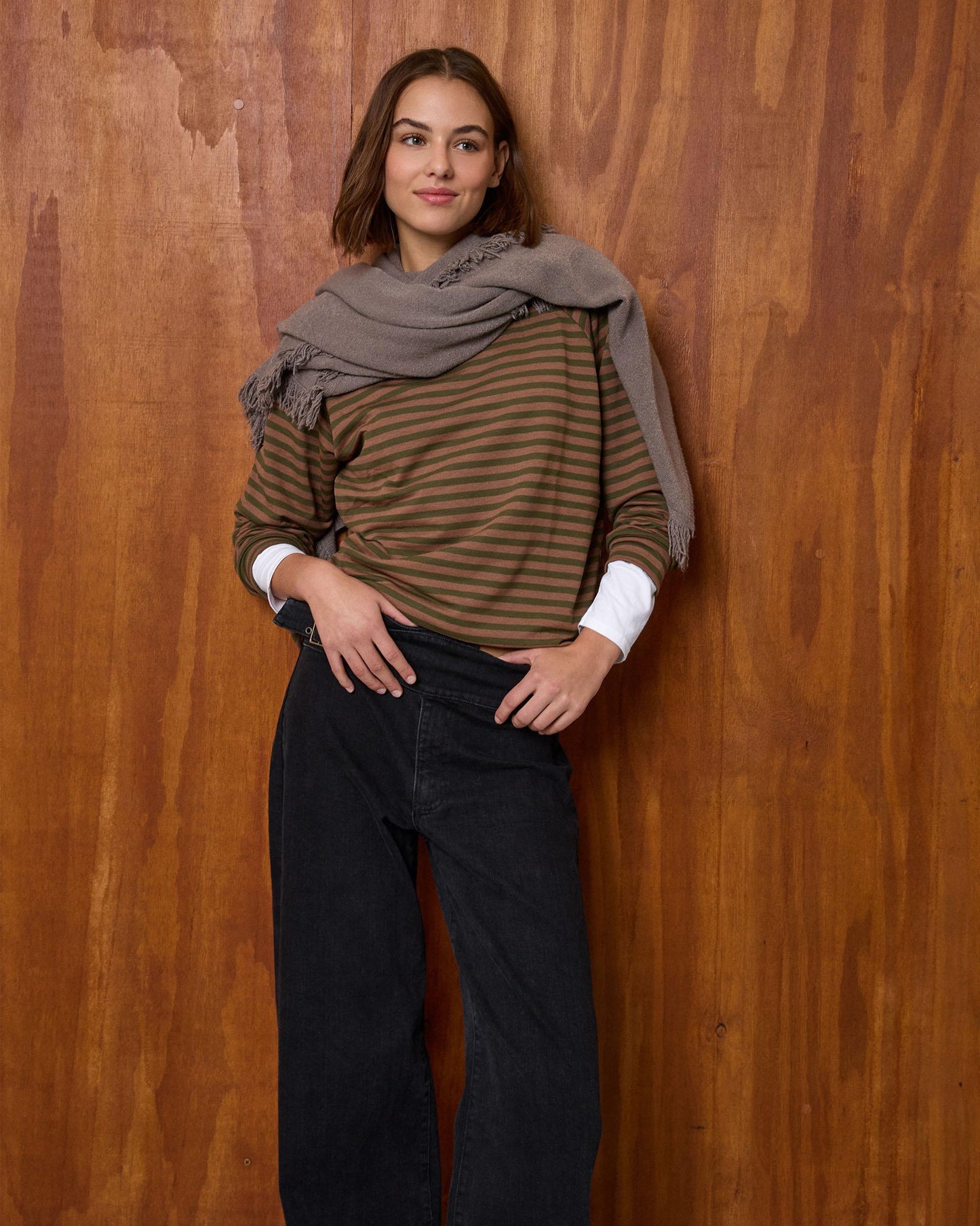 Green Striped Sweatshirt