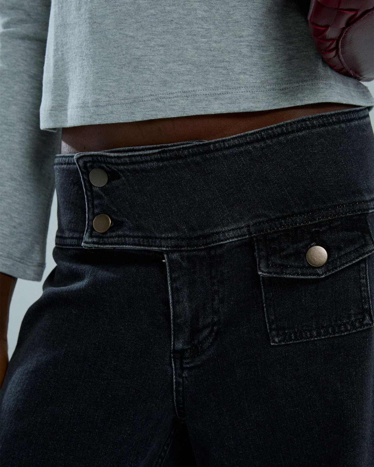 Jeans Triple Cinturilla Bolsillo Antracita