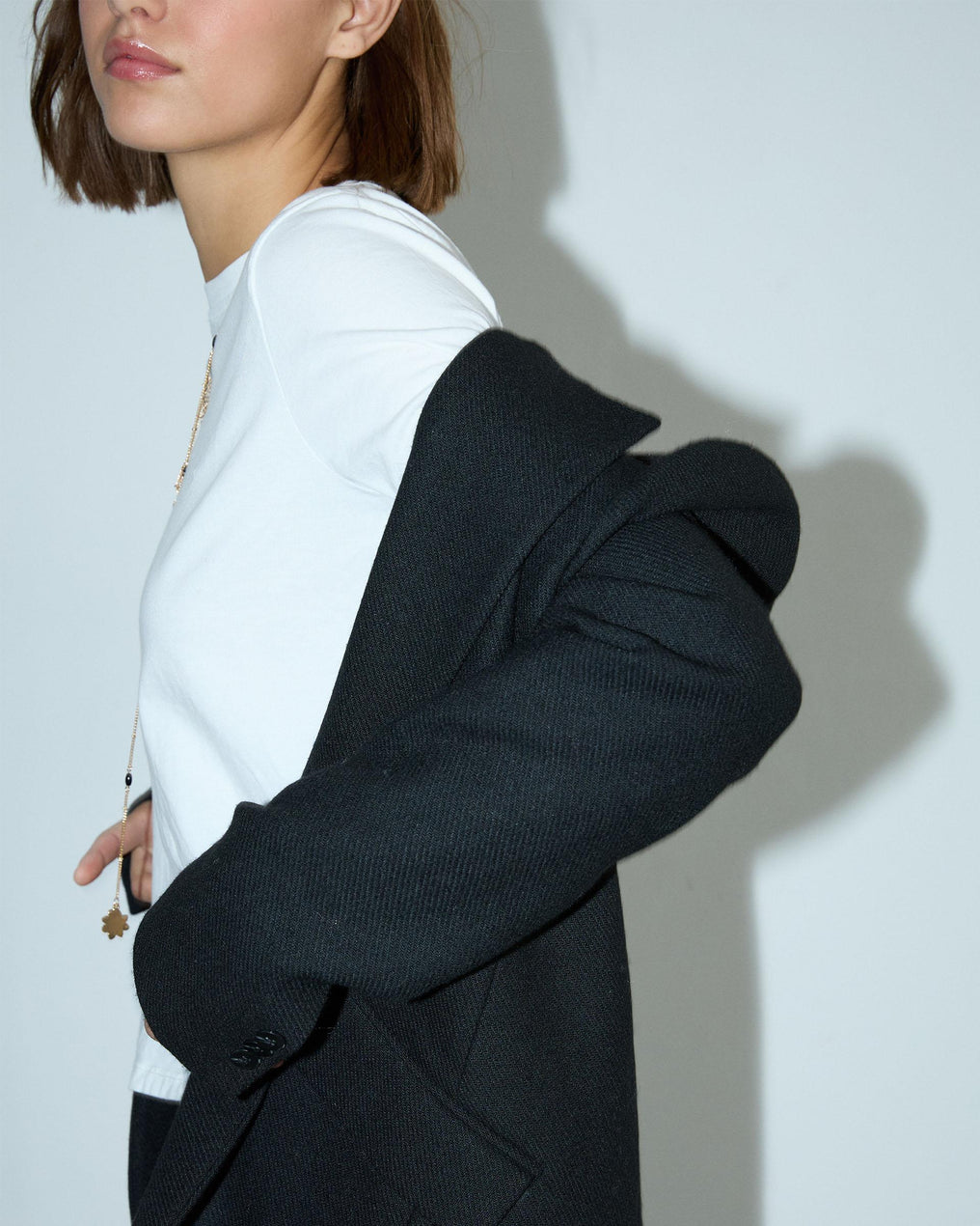 Blazer preto com lapela