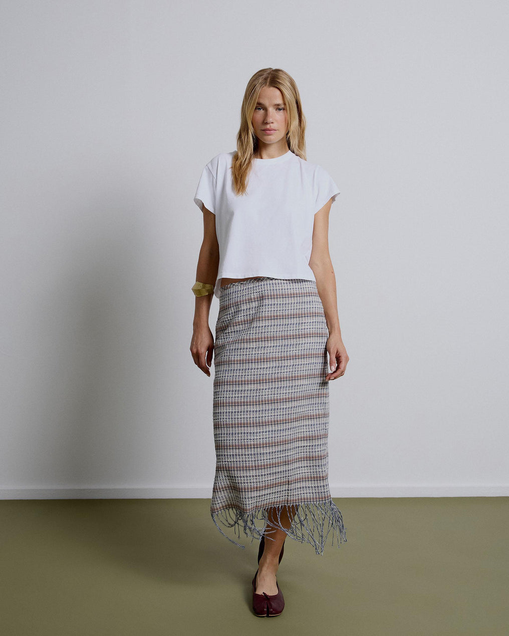 Falda Tejido Rustico Azul Marino