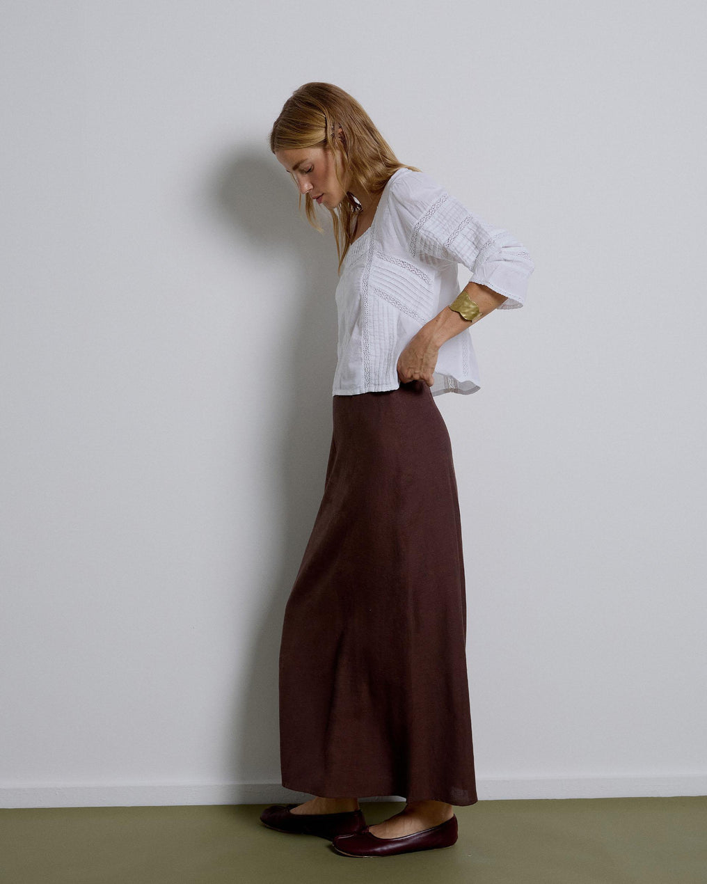 Brown Flowy Skirt