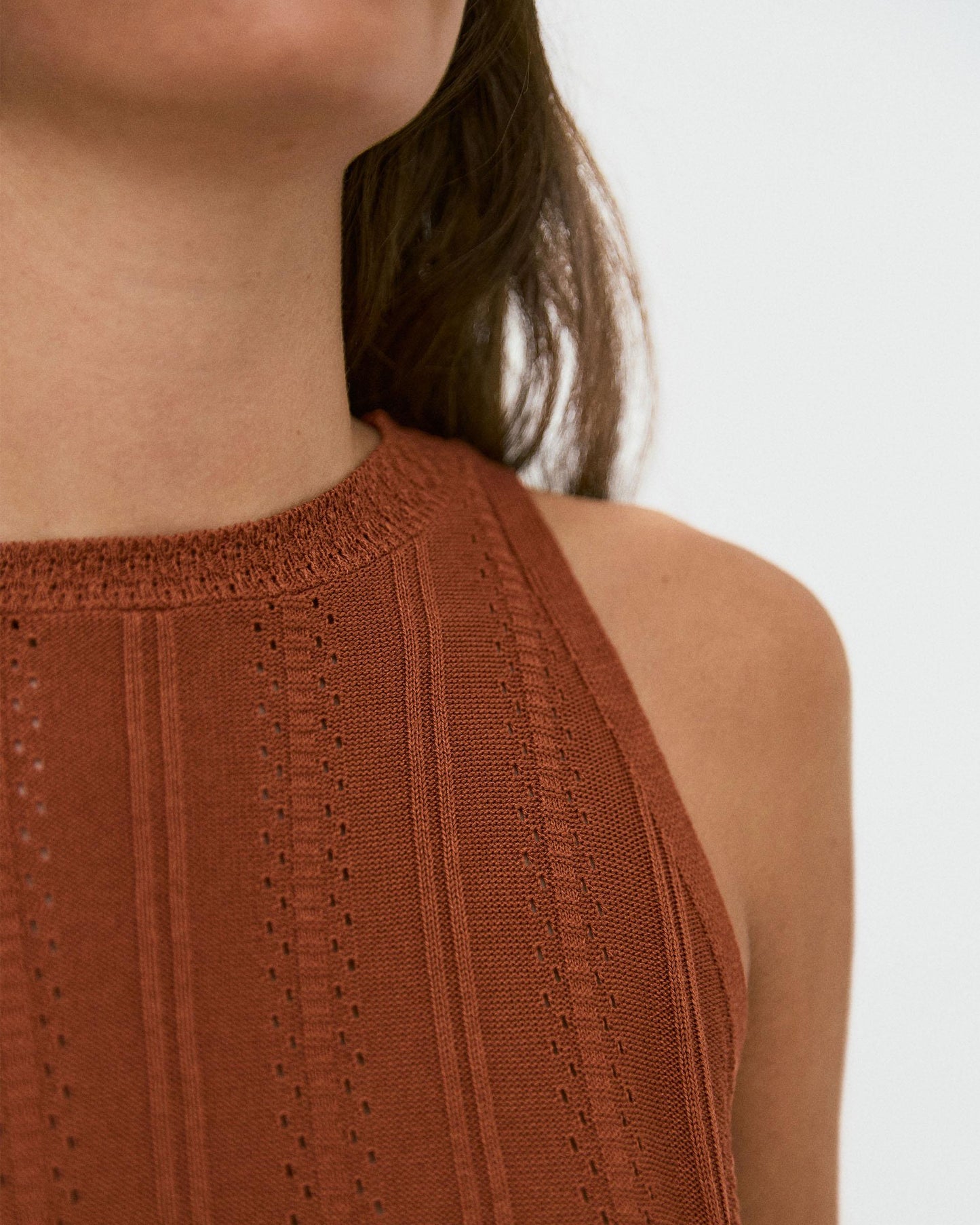 Top Maille Ajouré Tuile
