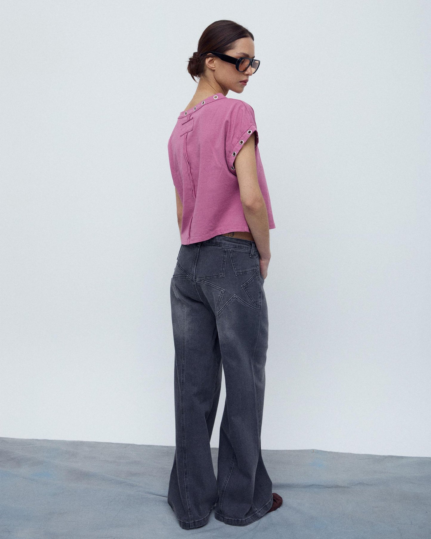 Jeans Estrelas Traseiras Antracite