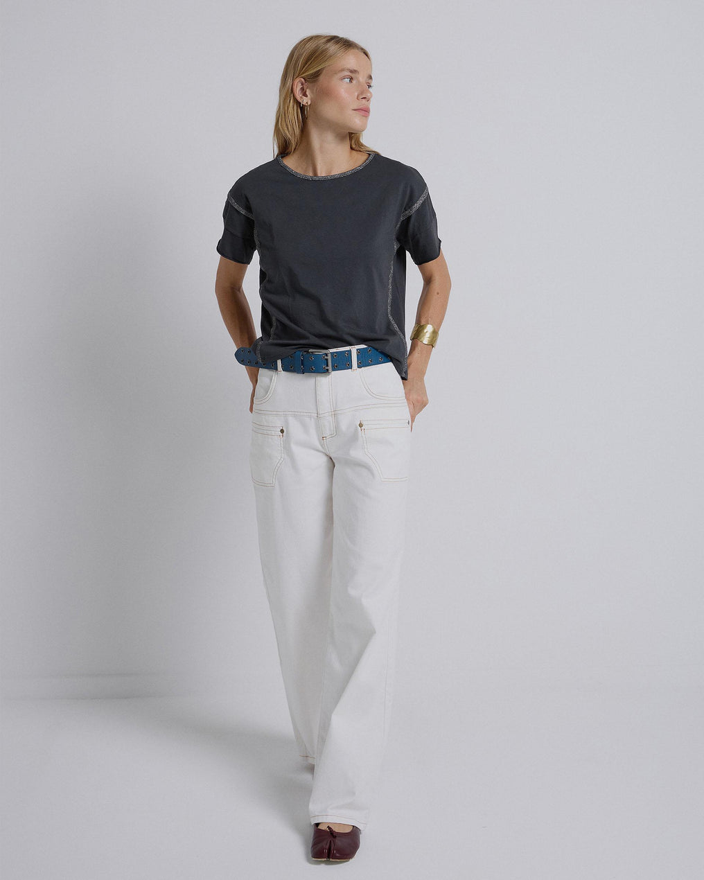 Camiseta Nervios Lurex Antracita