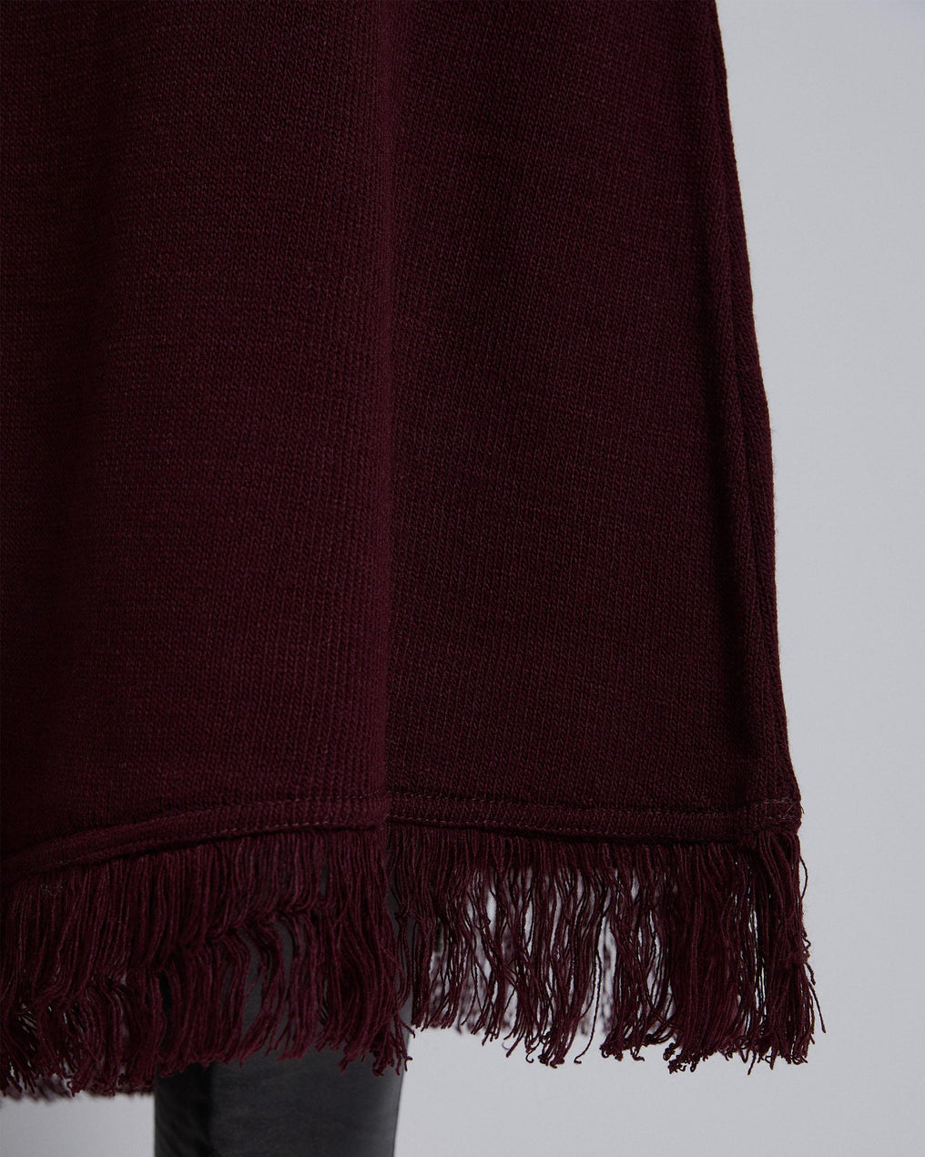 Falda Punto Asimetrica Flecos Morado