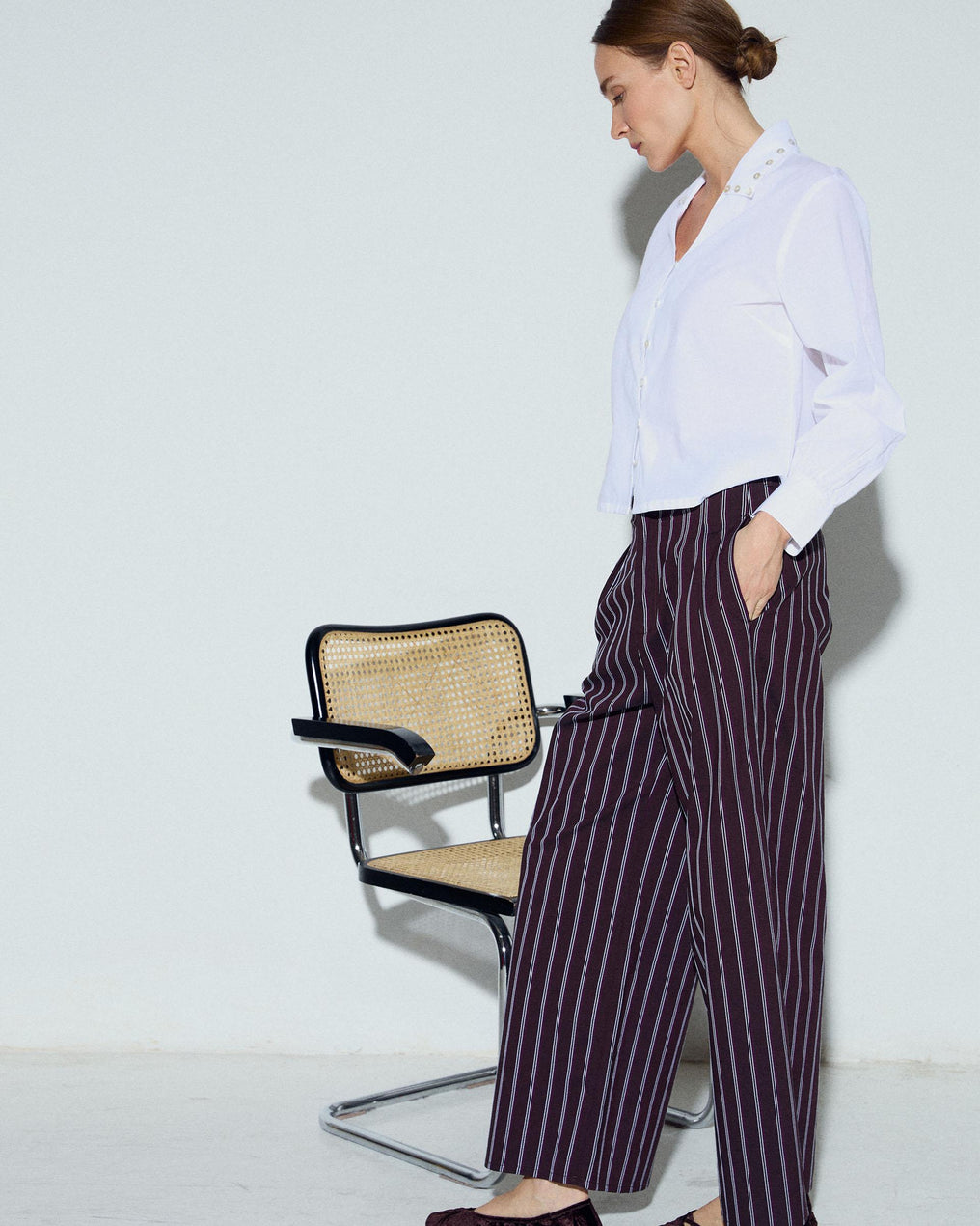 Camisa Botones Nacar Blanca