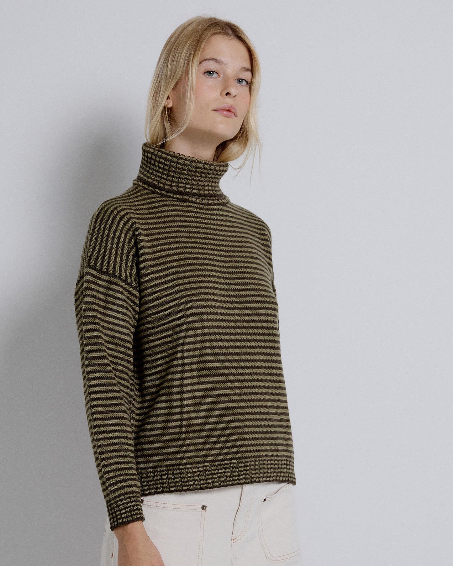 Jersey Cuello Alto Rayas Verde