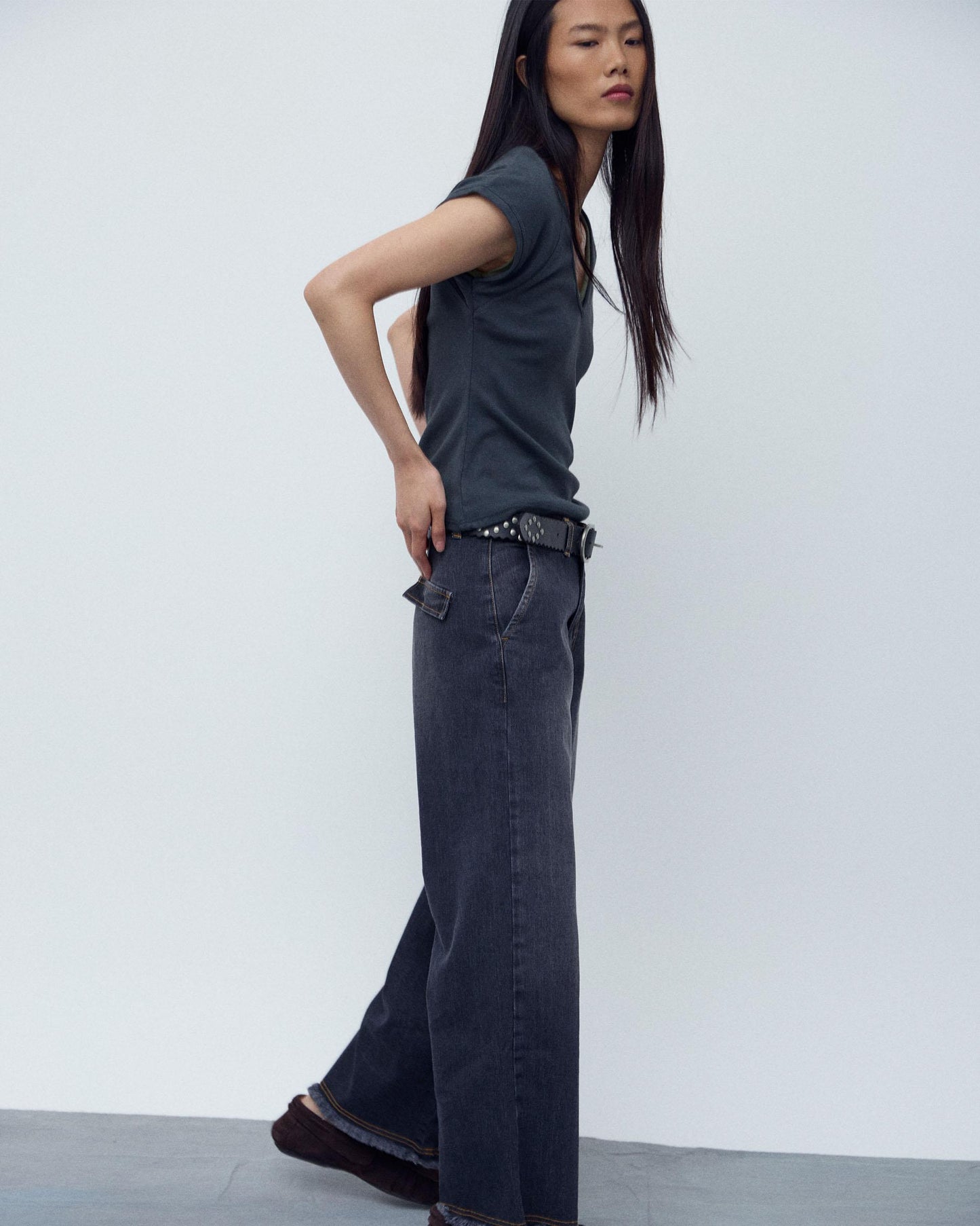 Jeans Ancho Recto Antracita