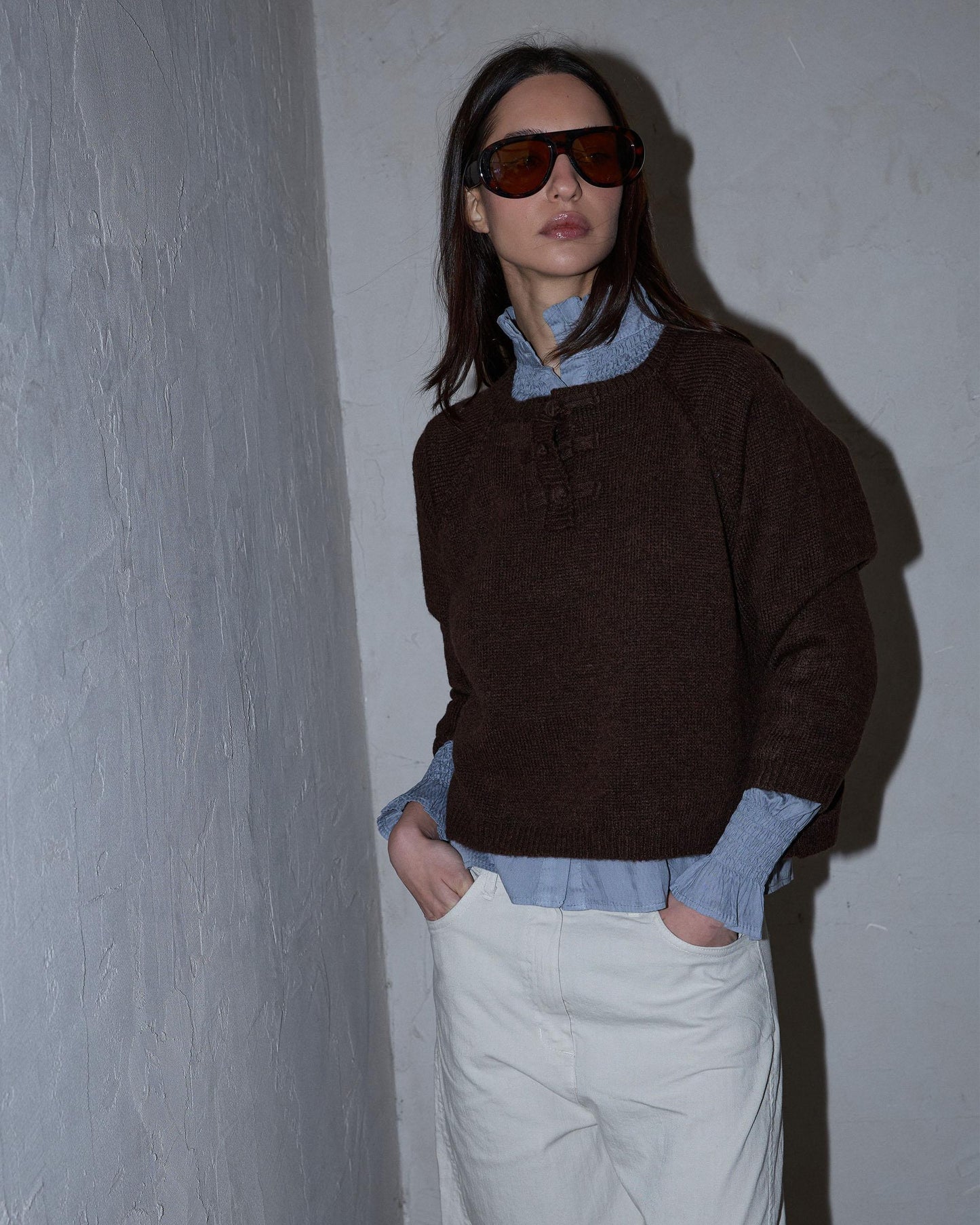 Jersey Cierres Japo Marrón