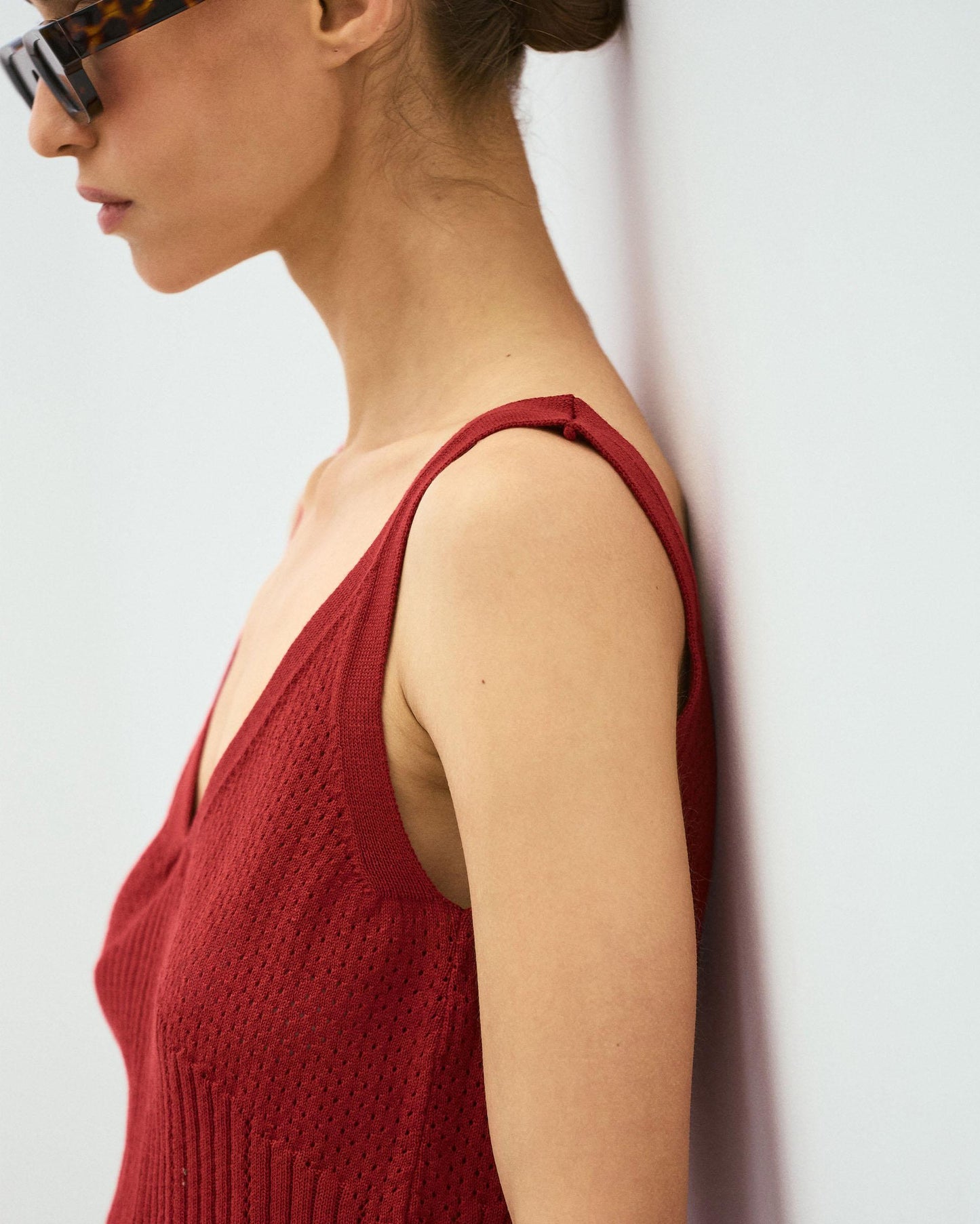 Red Ribbed Camisole
