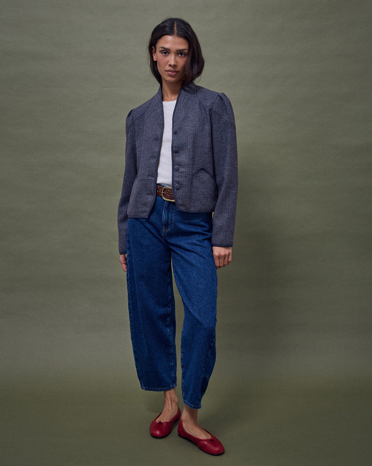 Chaqueta Ribete Contraste Mestura La Azul