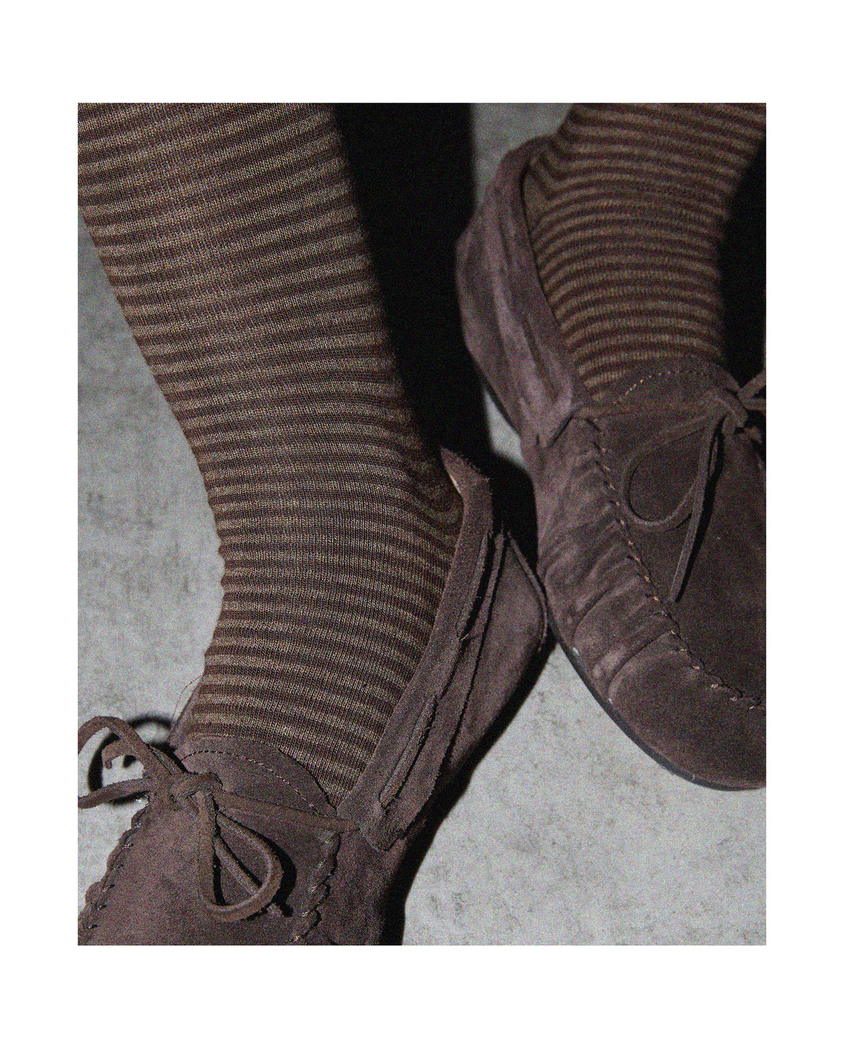 Calcetines Media Caña Rayas Marrón