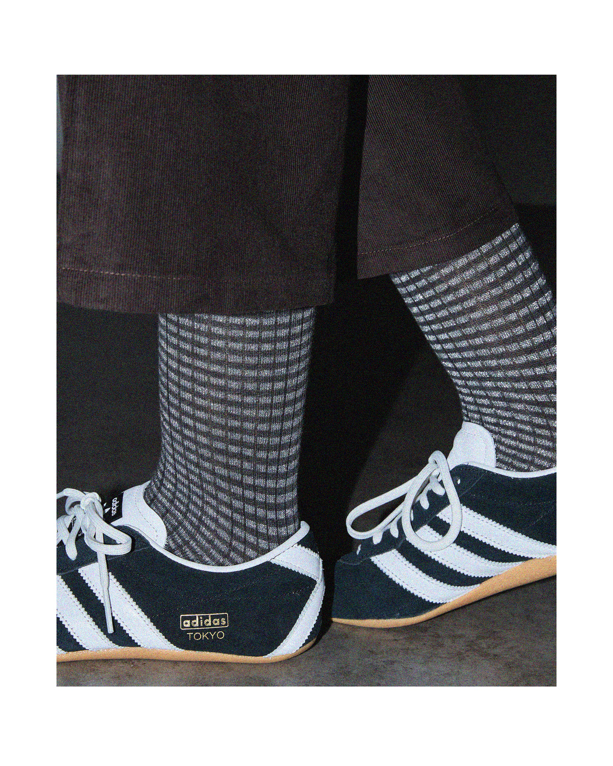 Calcetines Media Caña Rayas Lurex Antracita