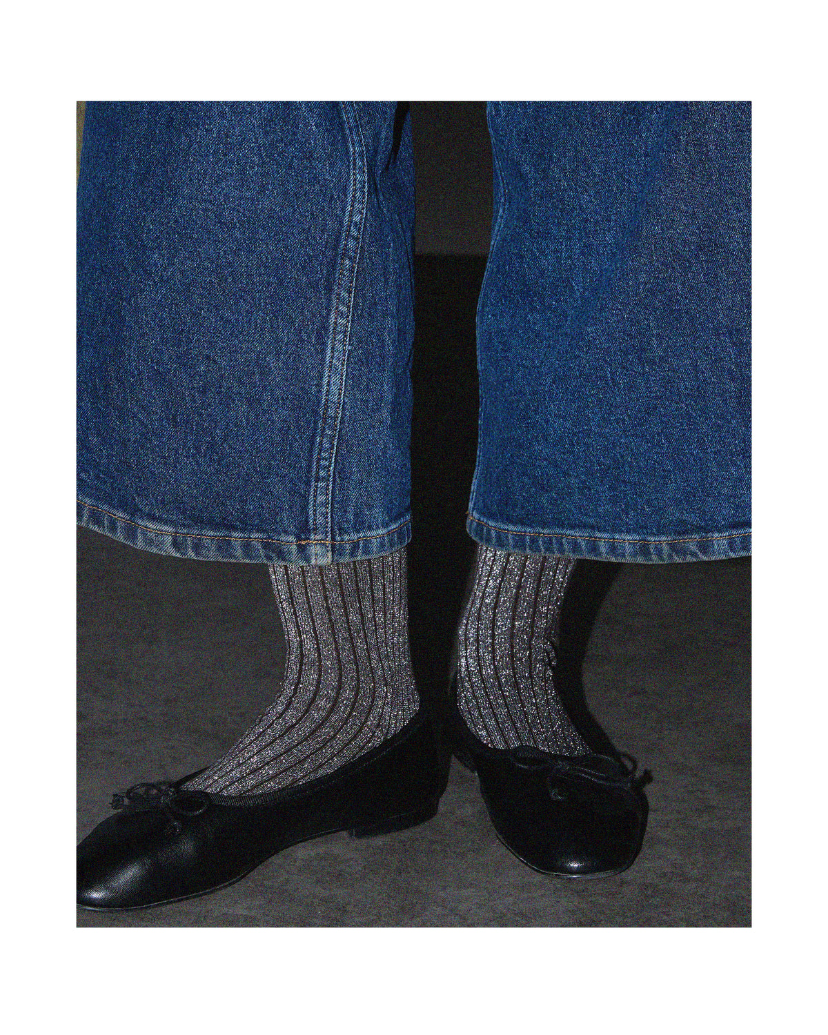Calcetines Media Caña Lurex Marrón