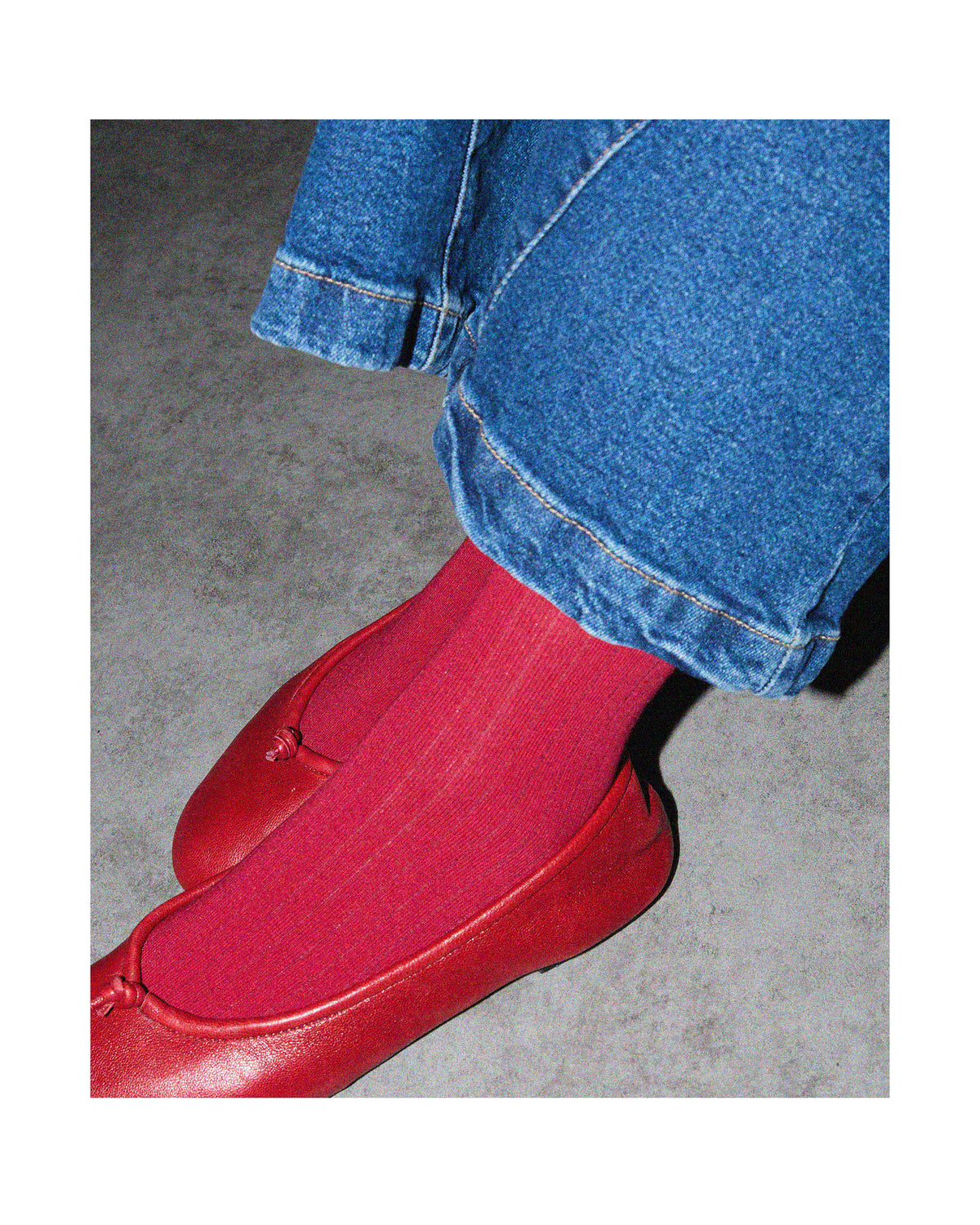 Calcetines Media Caña Rojo