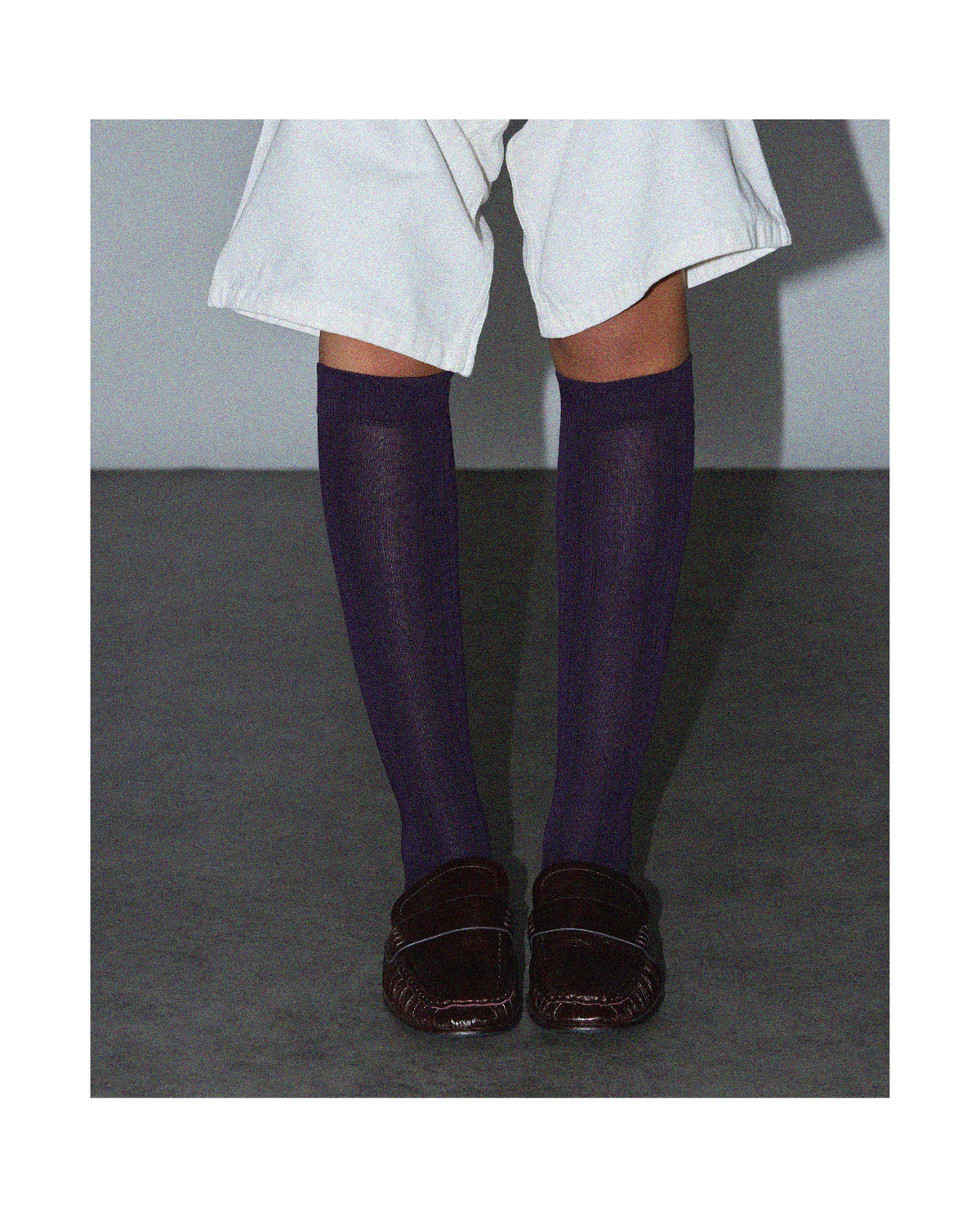 Calcetines Media Caña Lurex Morado