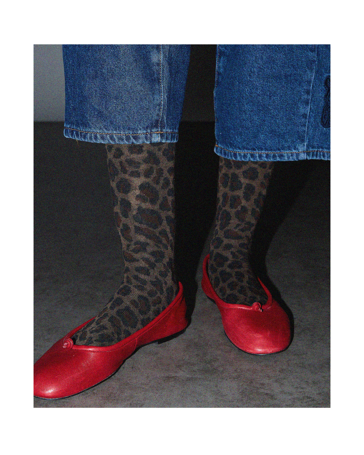 Calcetines Media Caña Animal Print Marrón