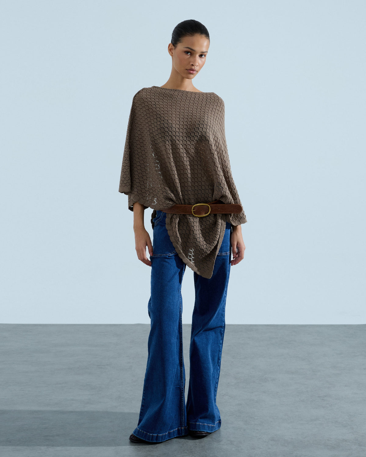 Poncho Calados Pico Taupe