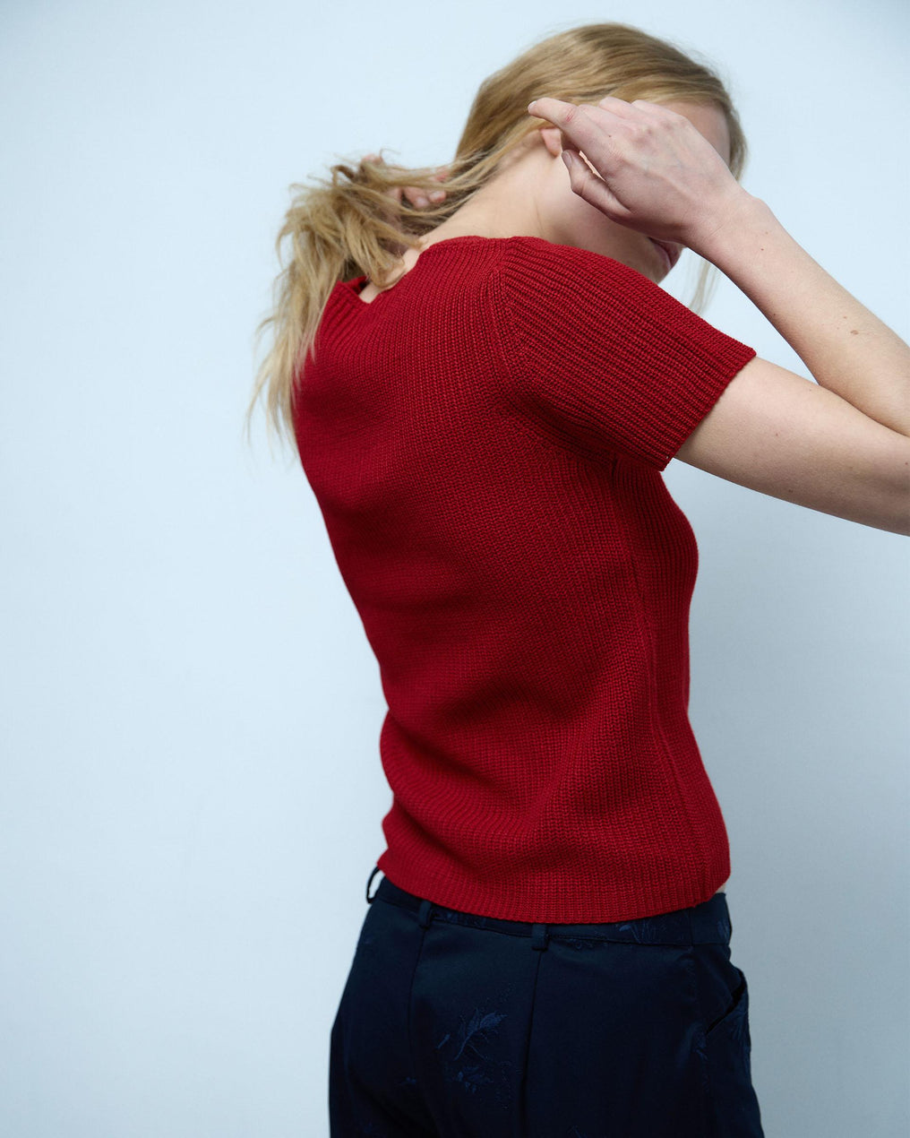 Top Punto Escote Cuadrado Rojo