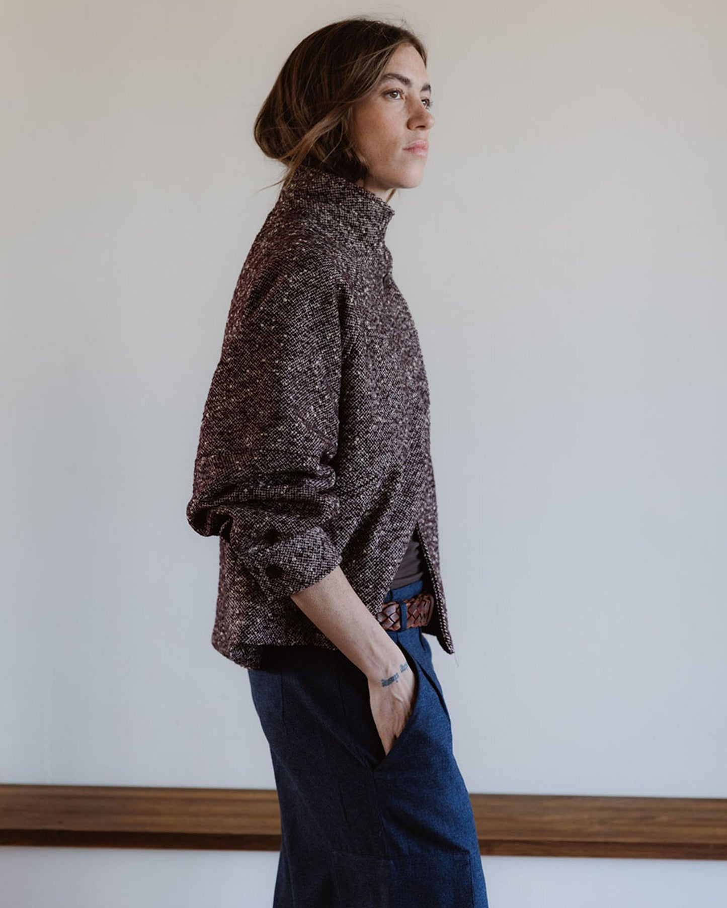 Bomber Cuello Subido Granate