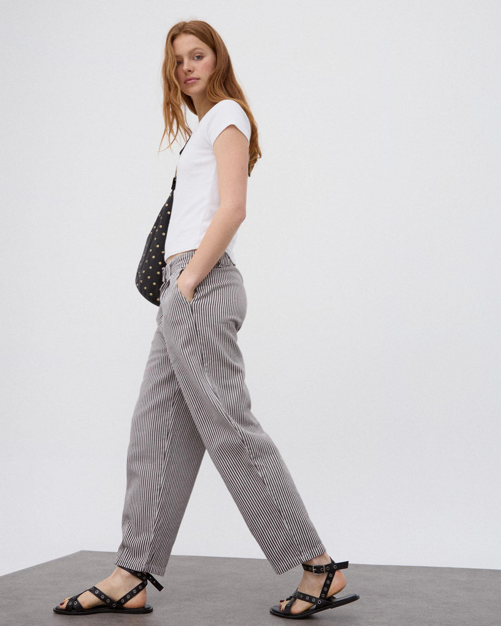 Jeans Balloon Rayas Marrón