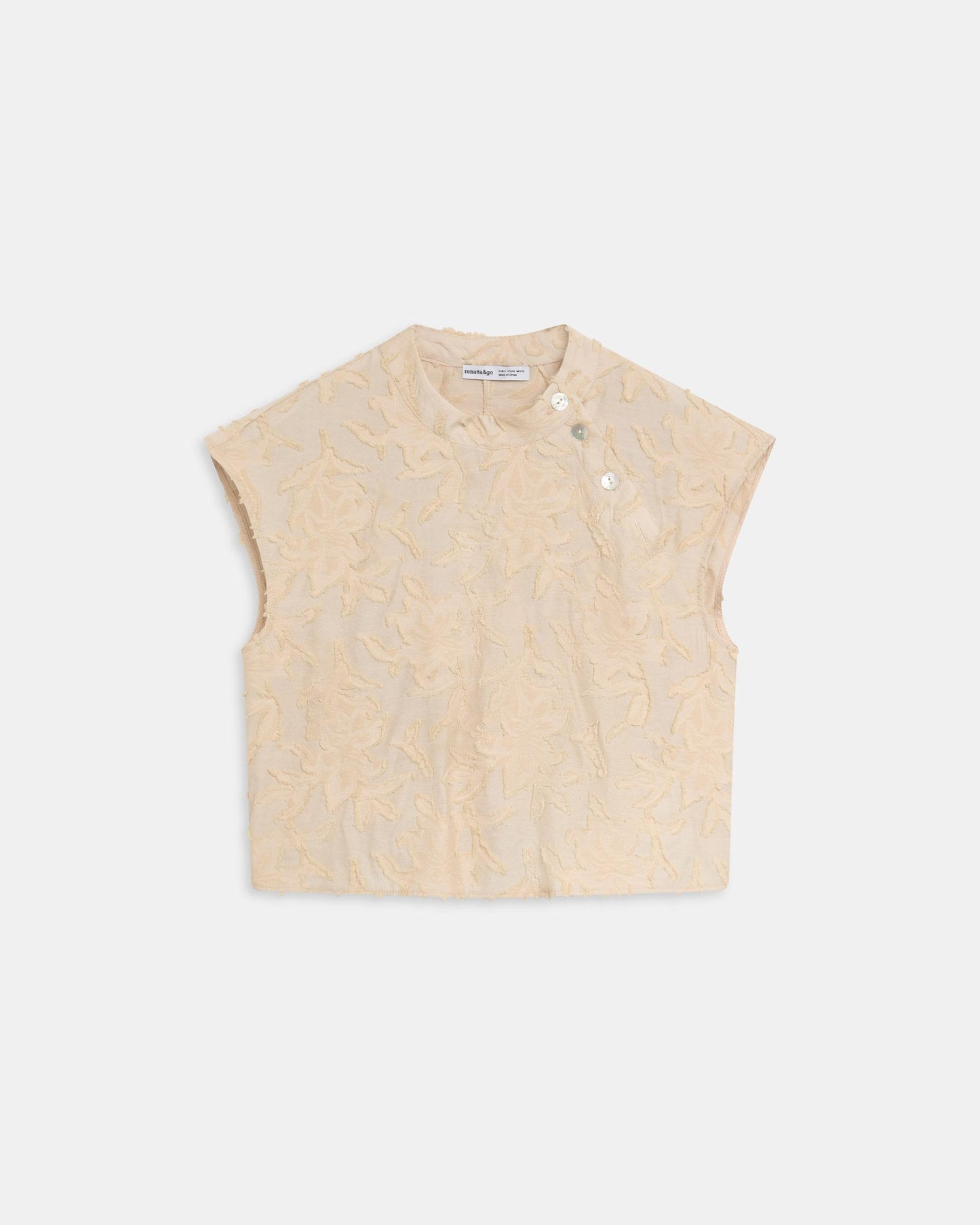 Blusa Botões Laterais Jacquard Cru