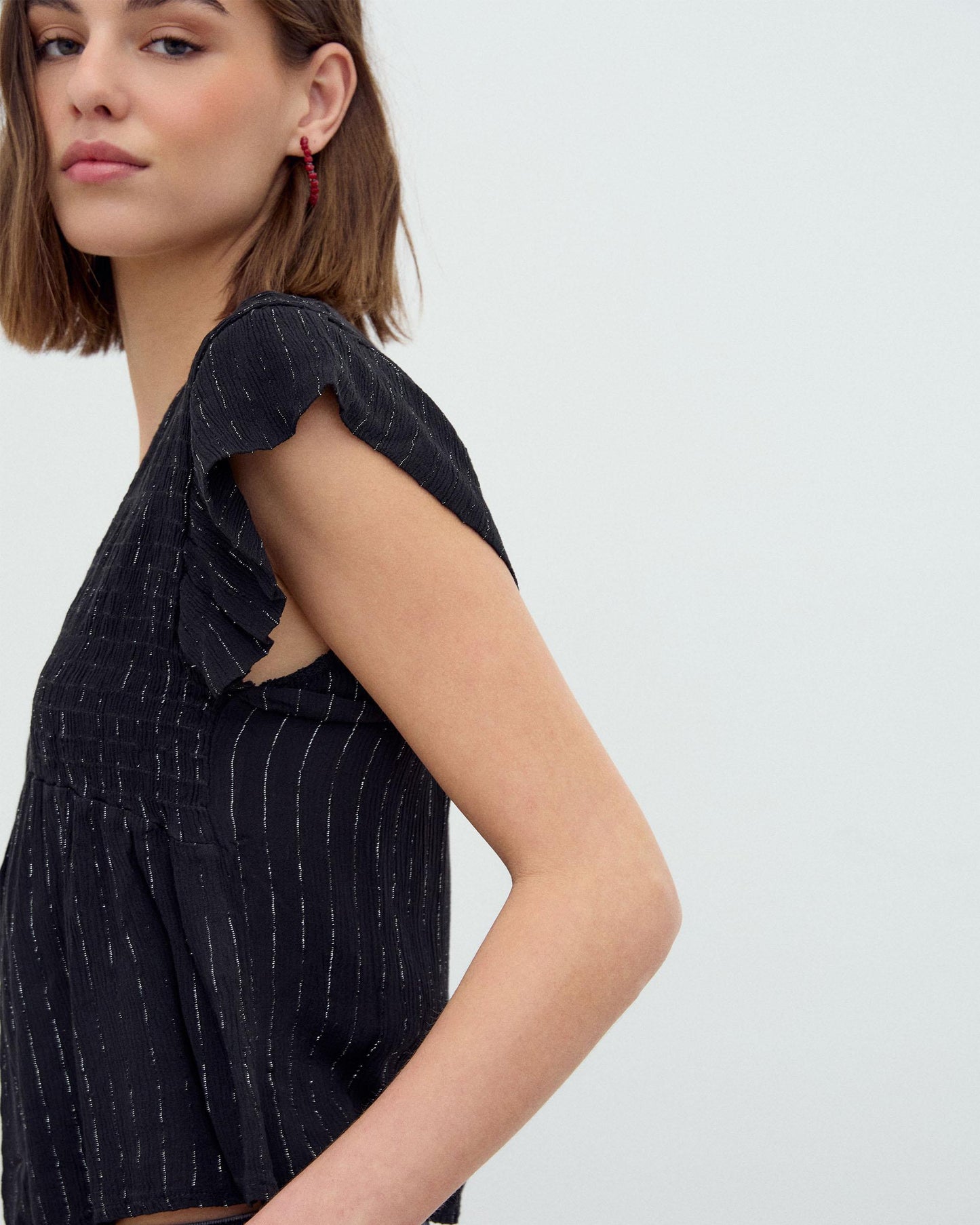 Blusa Gomas Lurex Negro